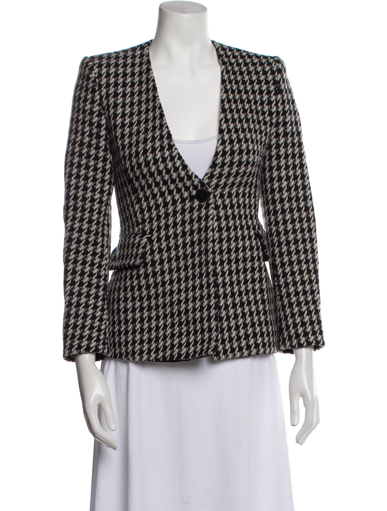 Maje Wool Houndstooth Print Blazer