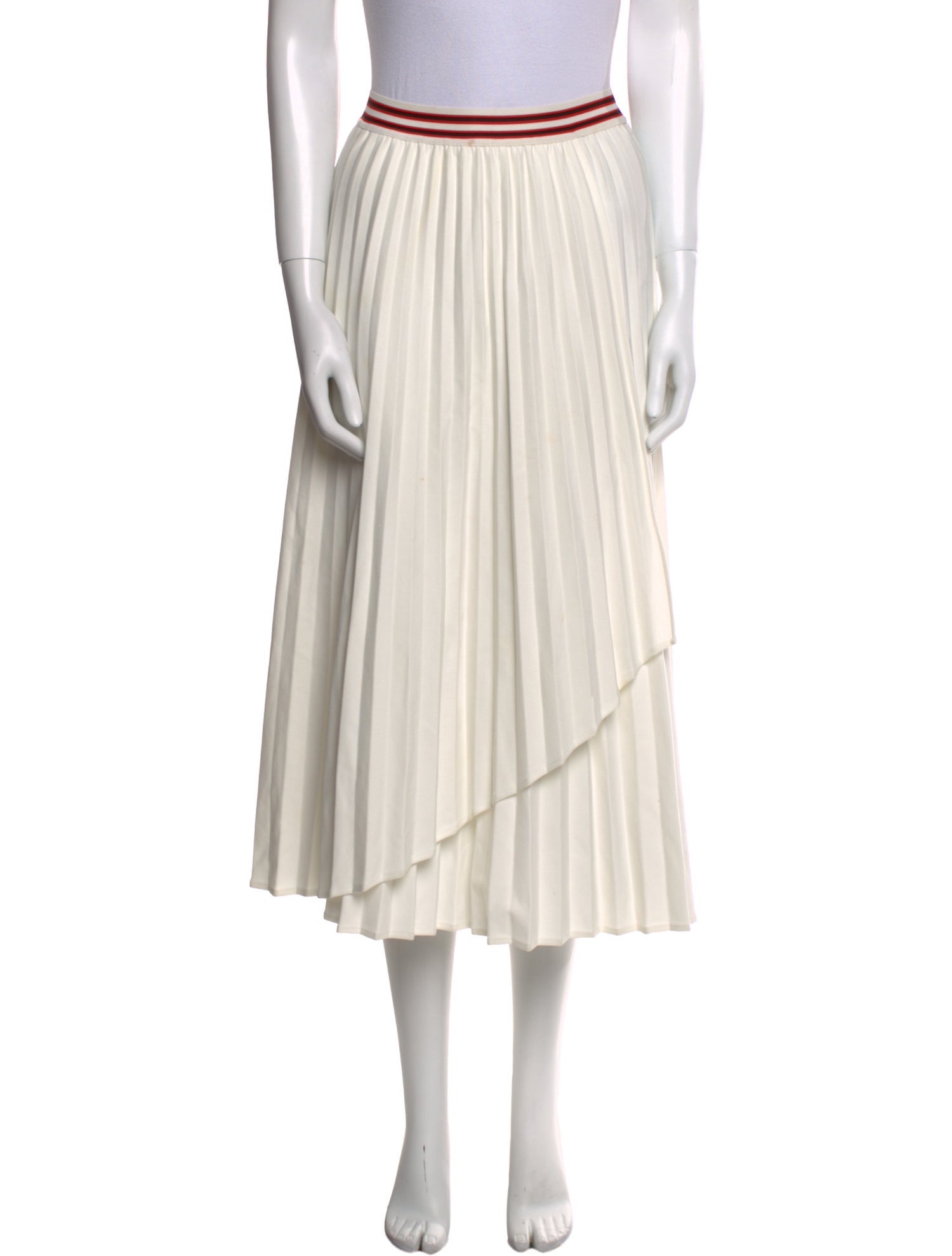 Maje Pleated Accents Midi Length Skirt