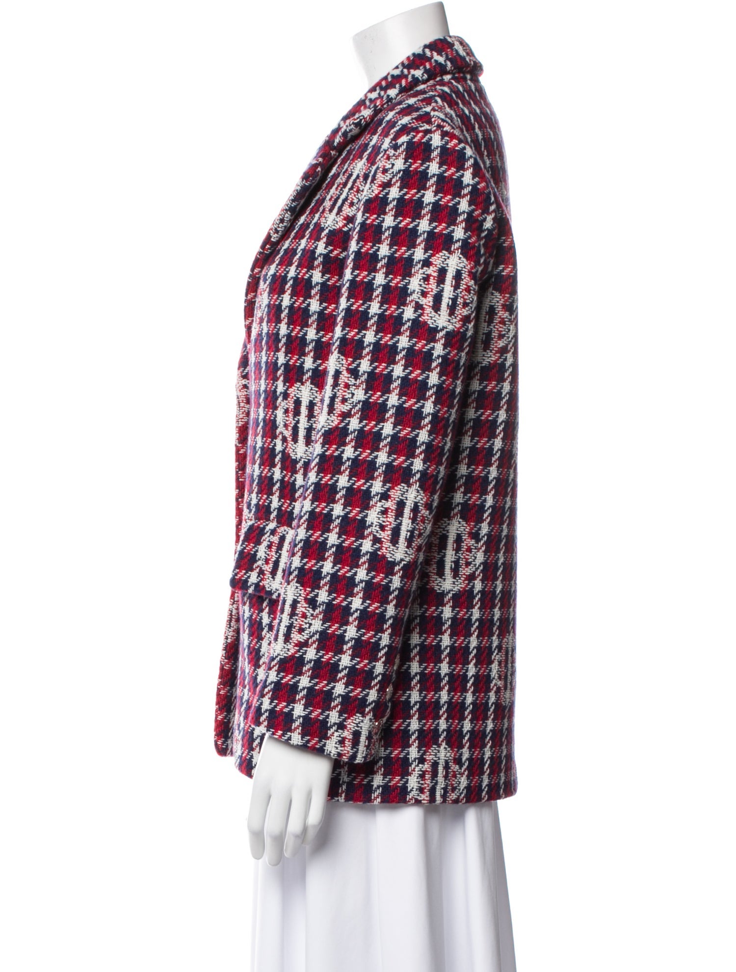 Maje Plaid Print Blazer
