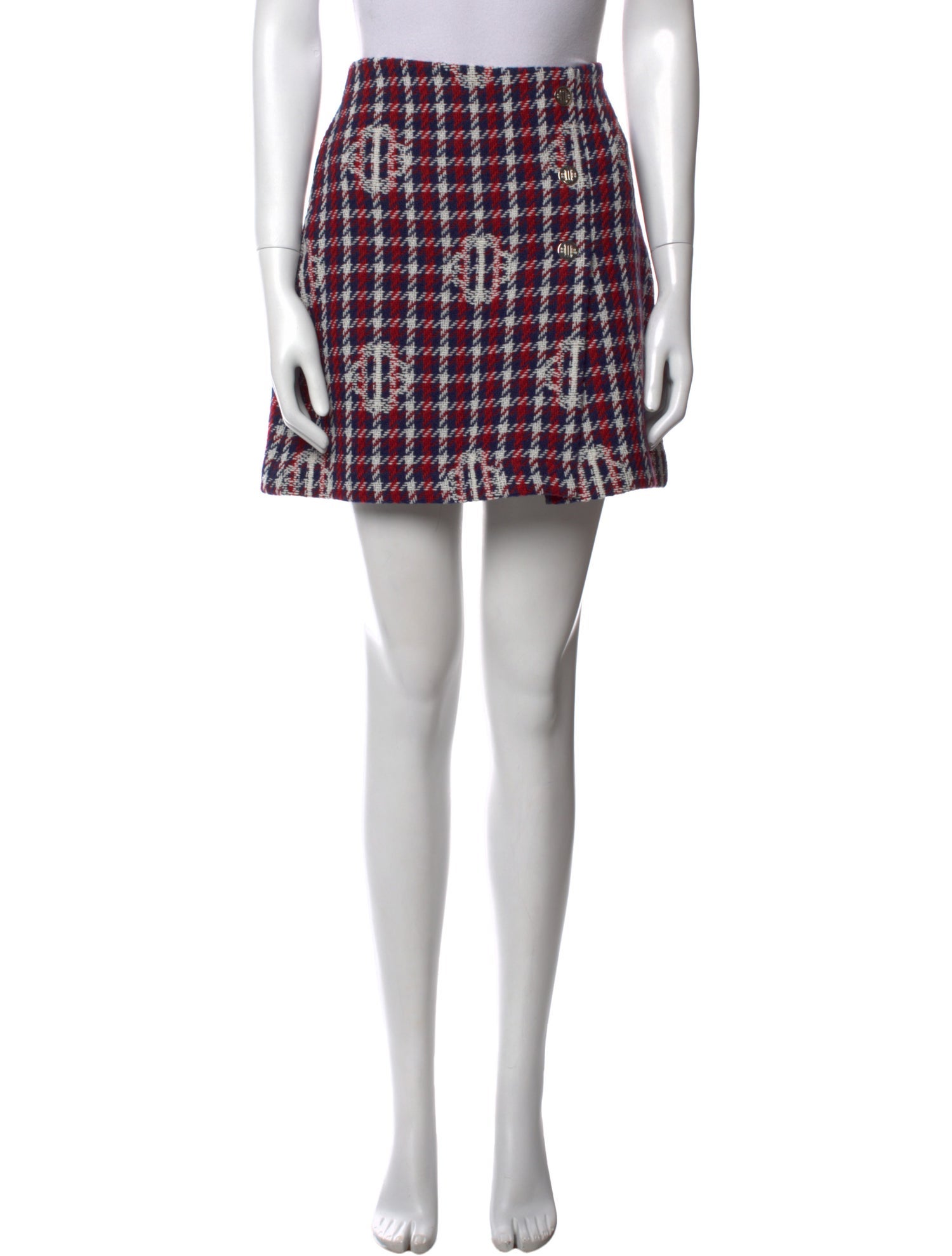 Maje Plaid Print Mini Skirt