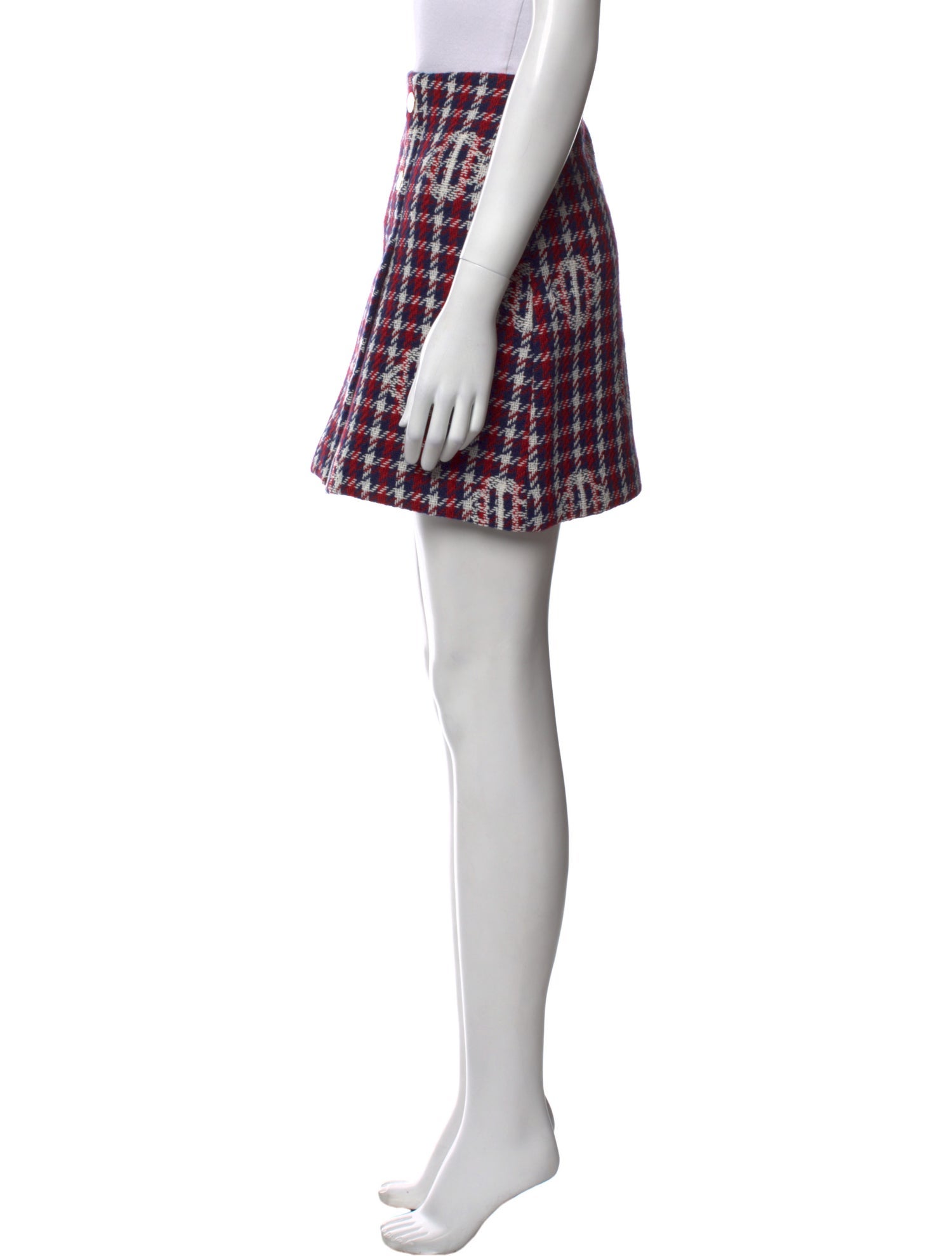 Maje Plaid Print Mini Skirt