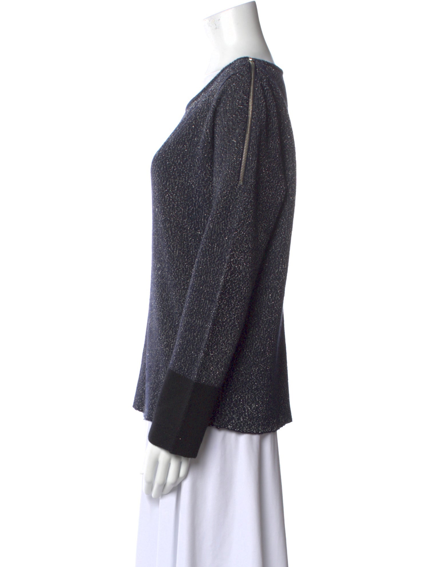 Maje Nylon Scoop Neck Sweater