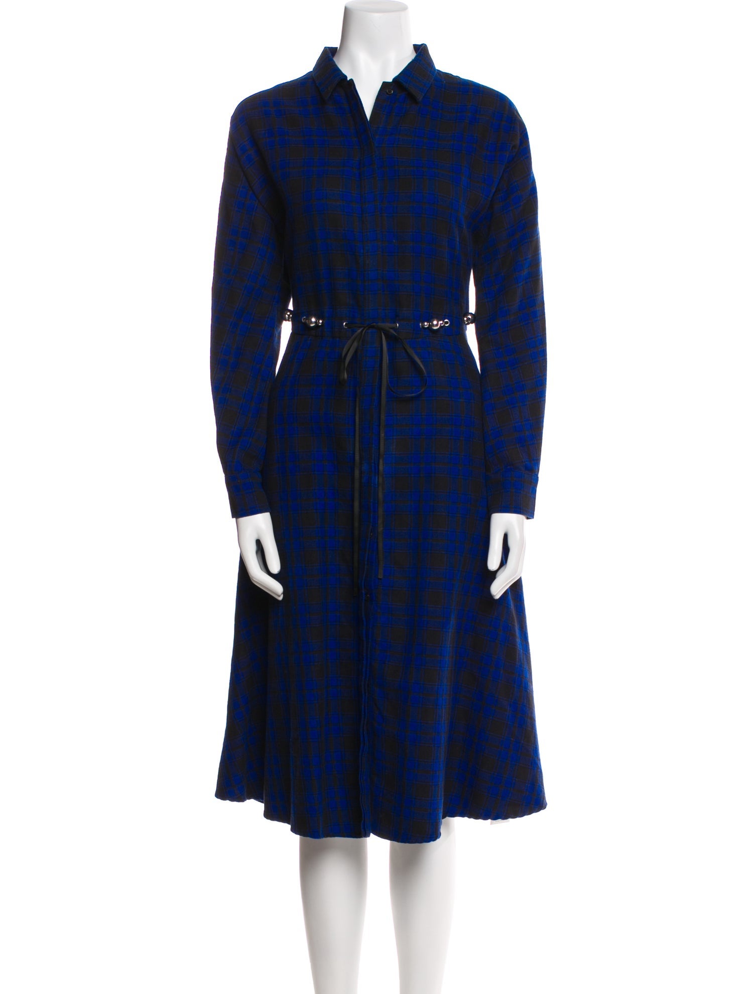 Maje Plaid Print Knee-Length Dress
