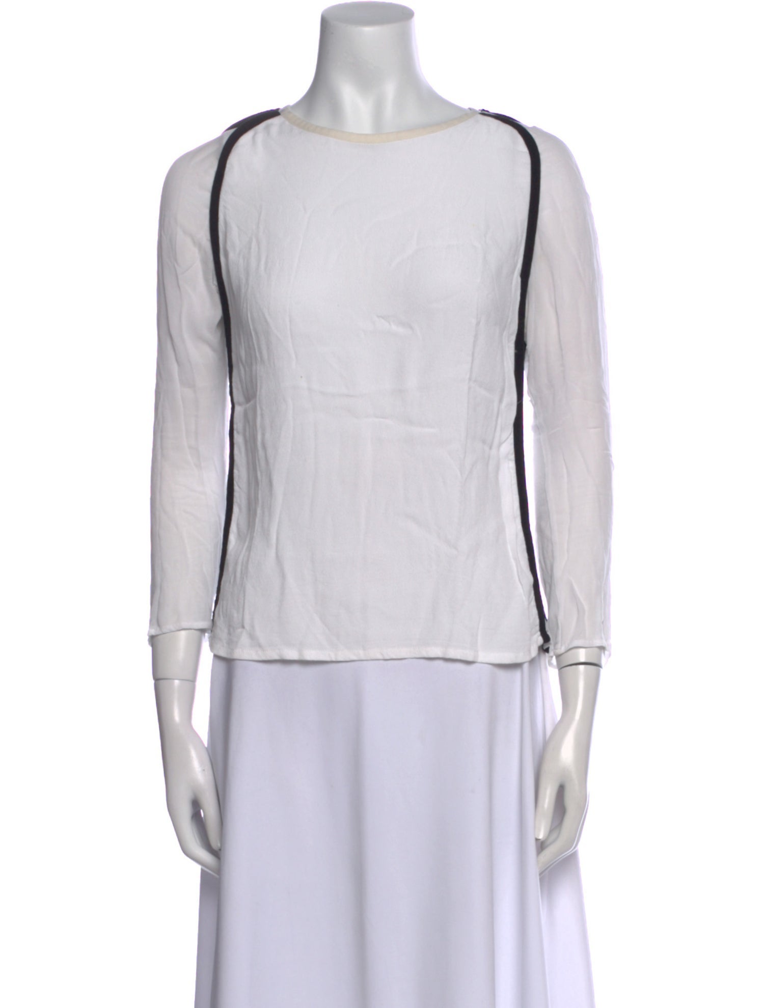 Maje Crew Neck Three-Quarter Sleeve Top