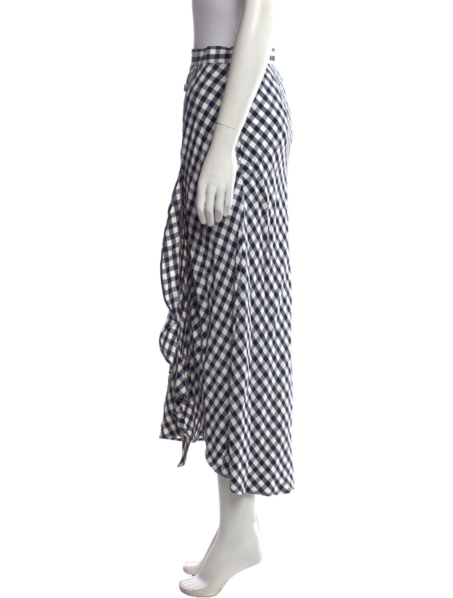 Maje Plaid Print Midi Length Skirt