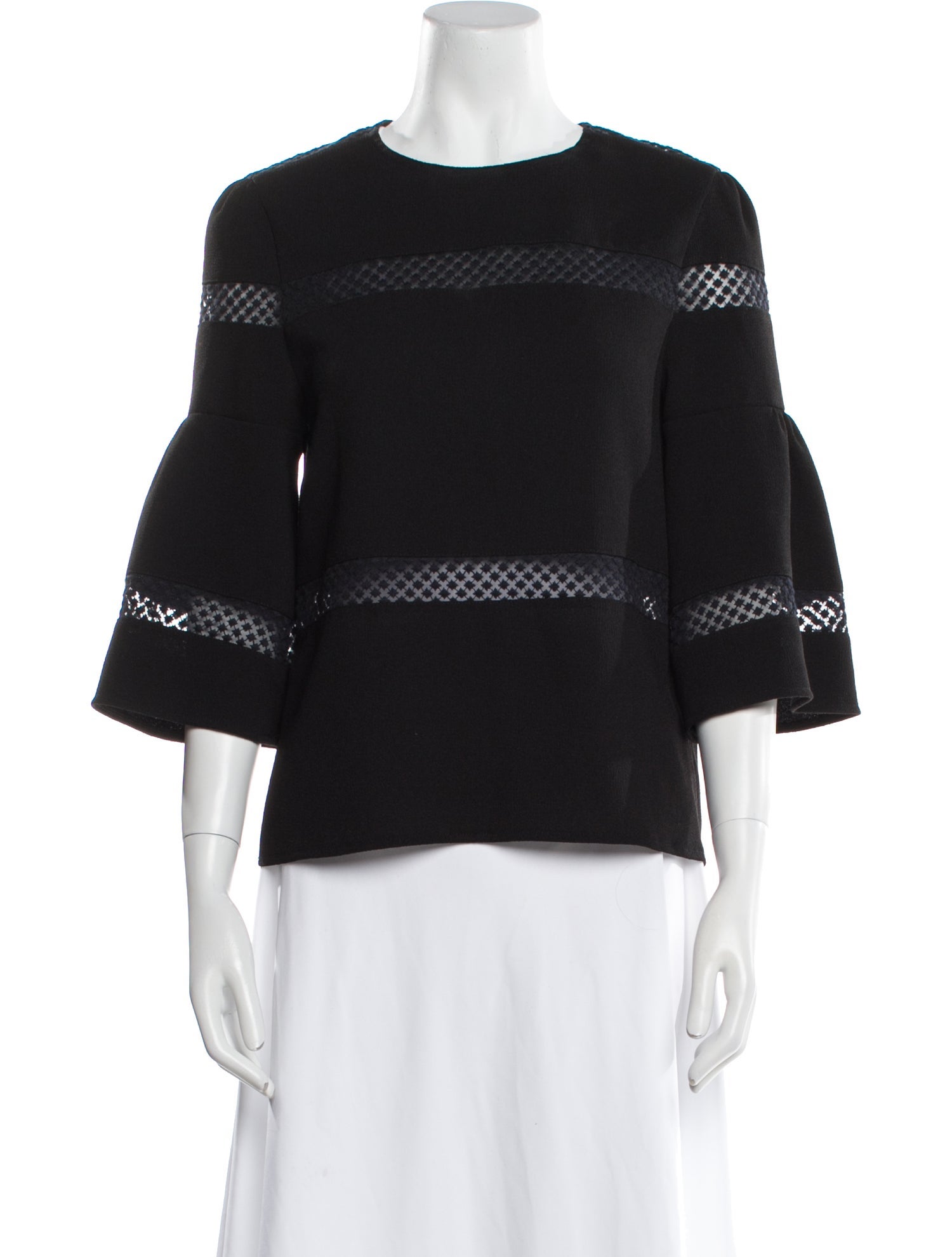 Maje Crew Neck Three-Quarter Sleeve Blouse