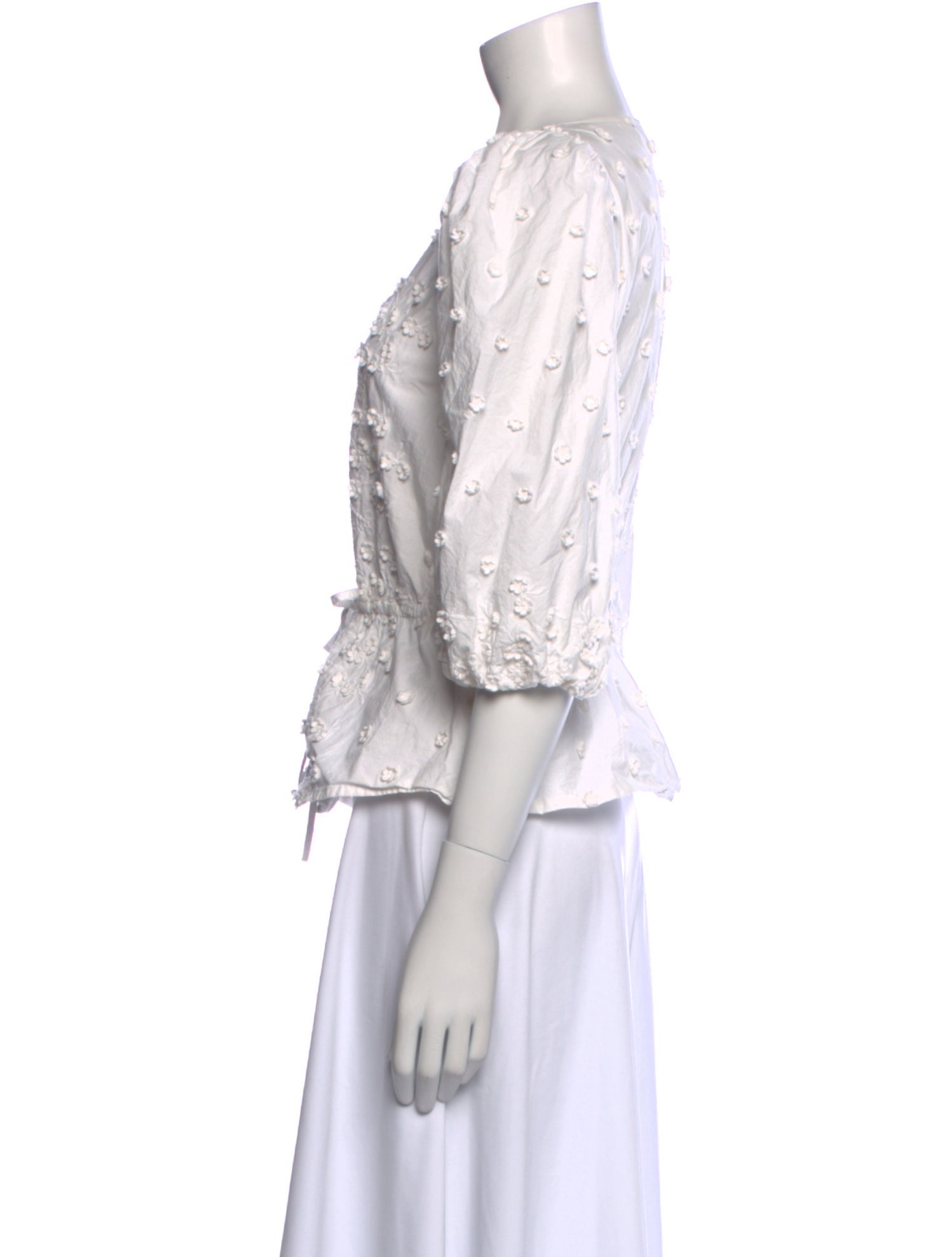 Maje V-Neck Three-Quarter Sleeve Blouse