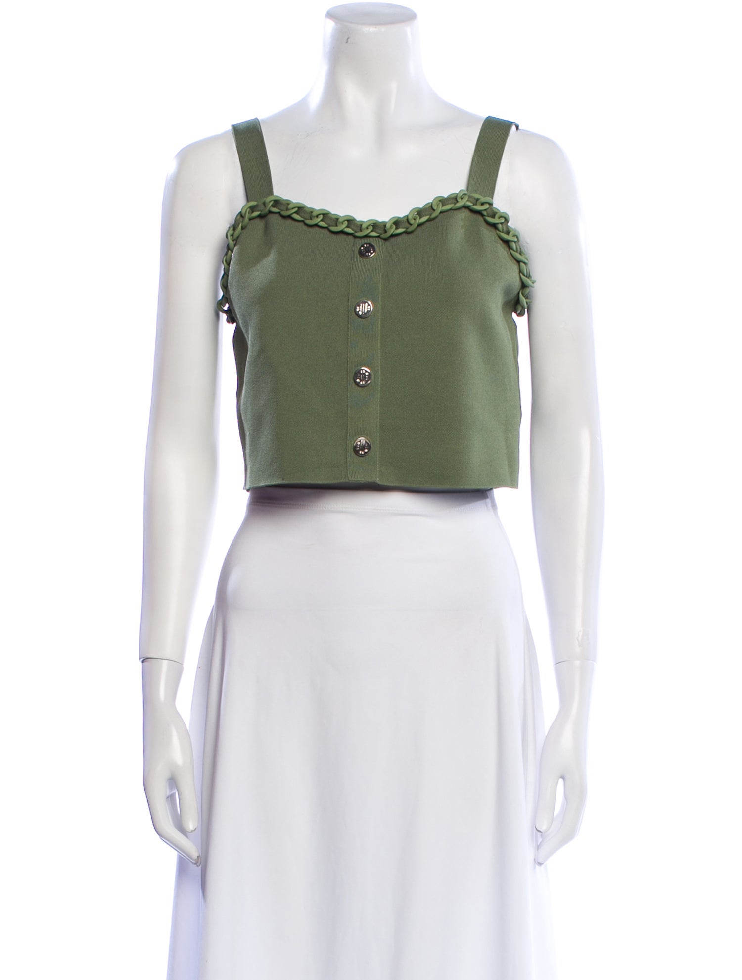 Maje Square Neckline Sleeveless Crop Top