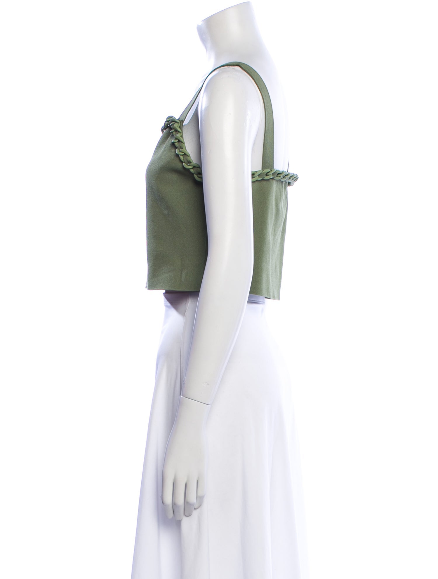 Maje Square Neckline Sleeveless Crop Top