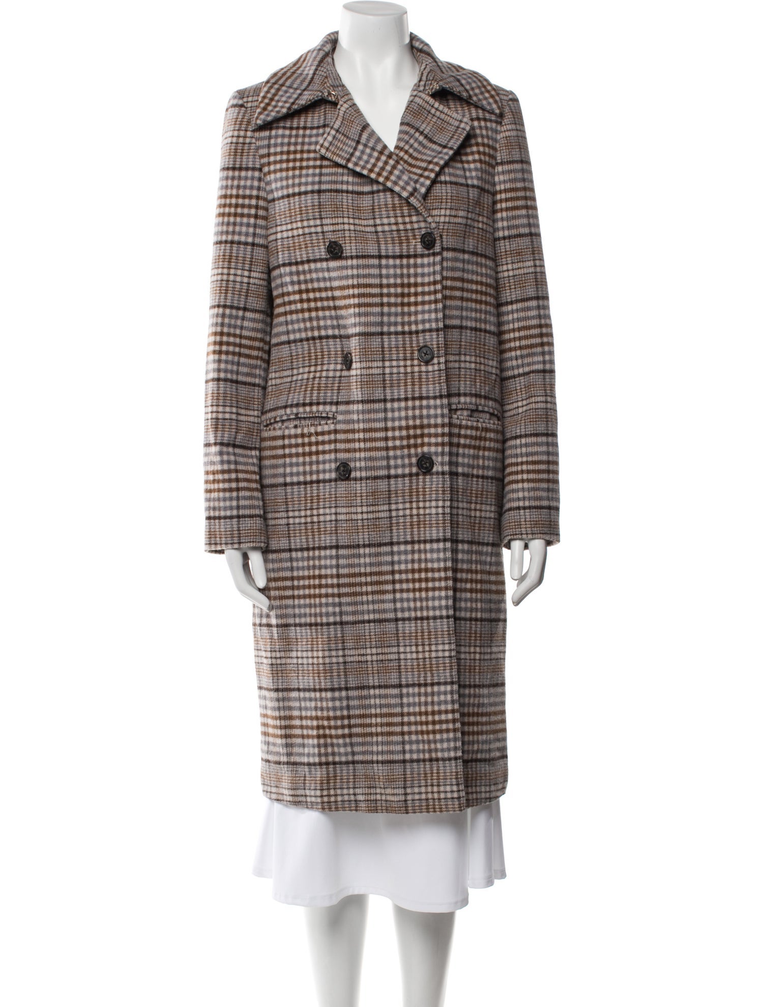 Maje Plaid Print Blazer