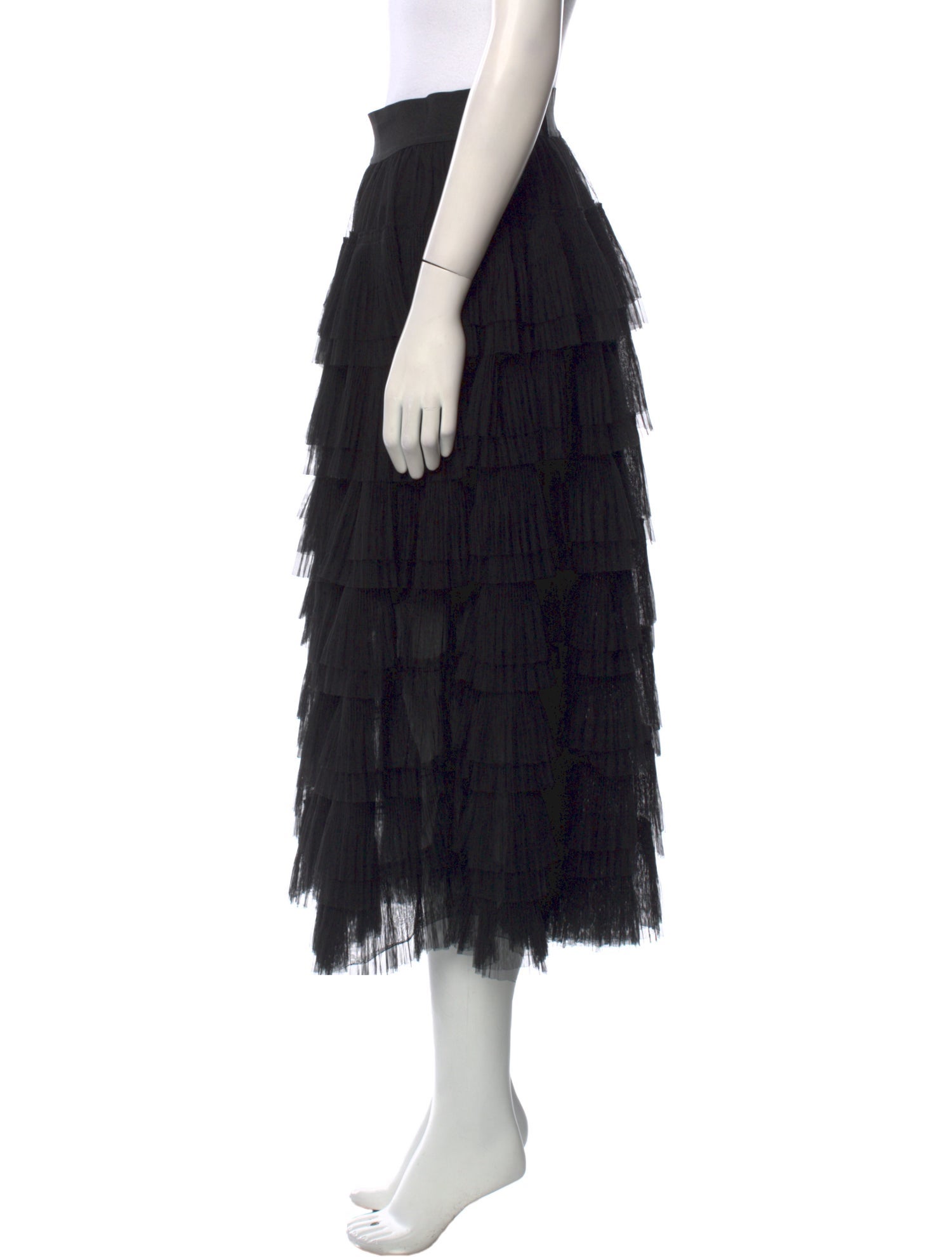 Maje Ruffle Embellishment Midi Length Skirt