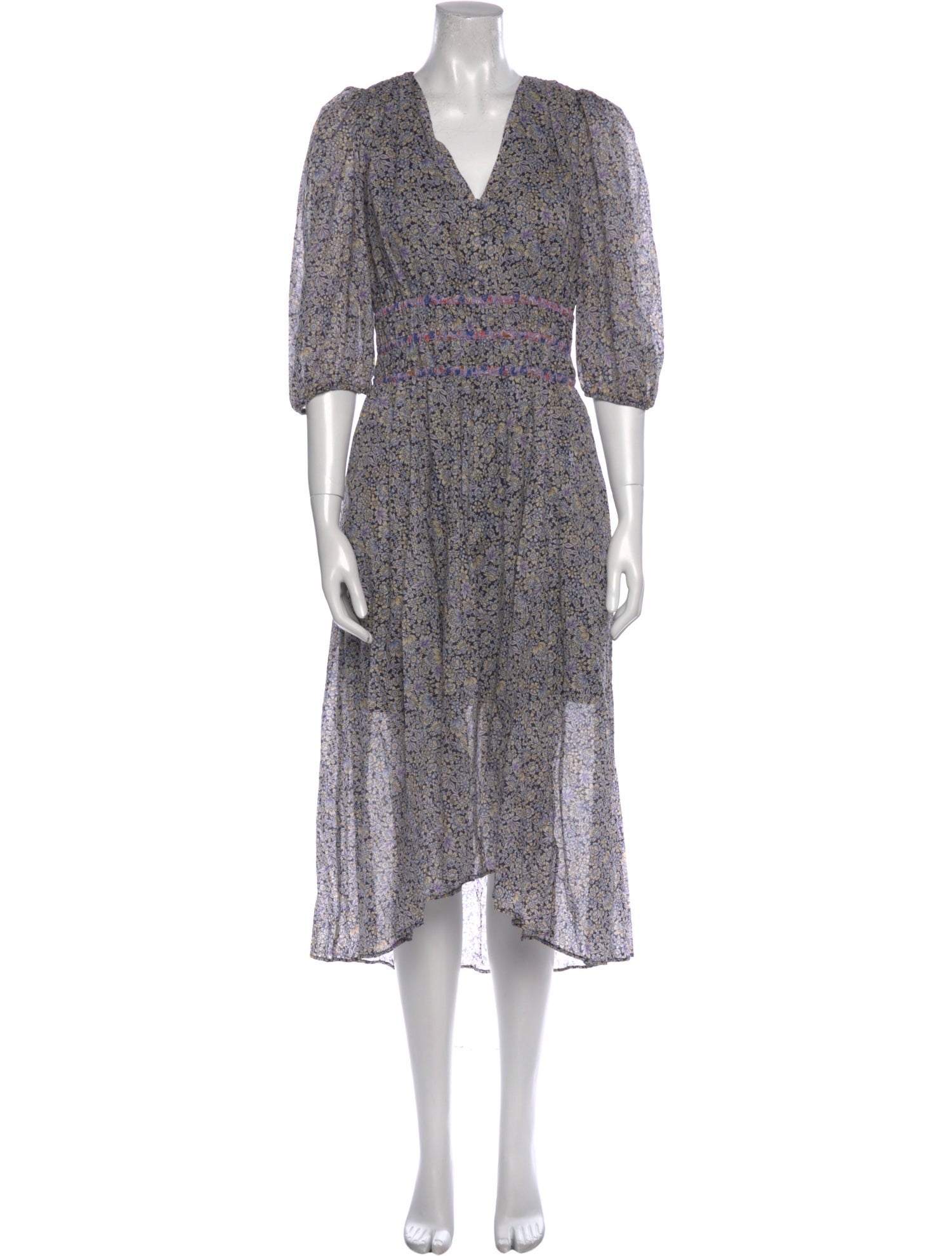 Maje Floral Print Long Dress