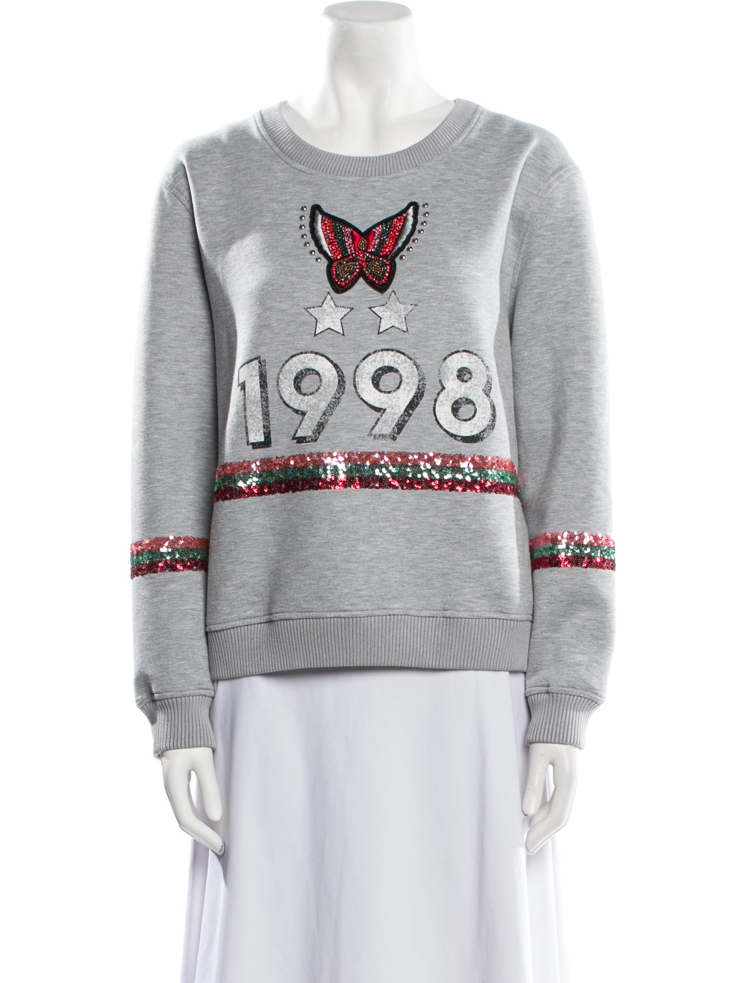 Maje Graphic Print Crew Neck Sweatshirt