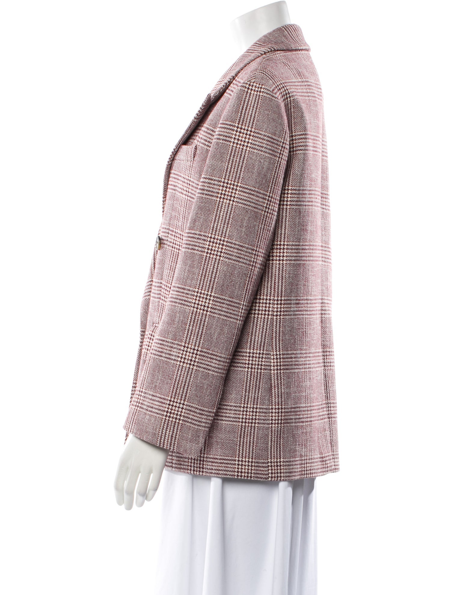 Maje Plaid Print Blazer