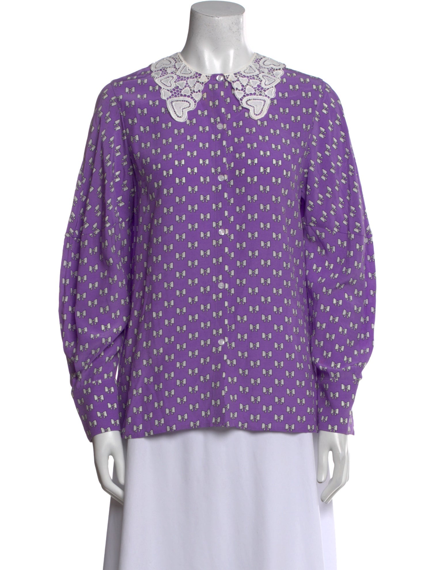 Maje Printed Long Sleeve Blouse