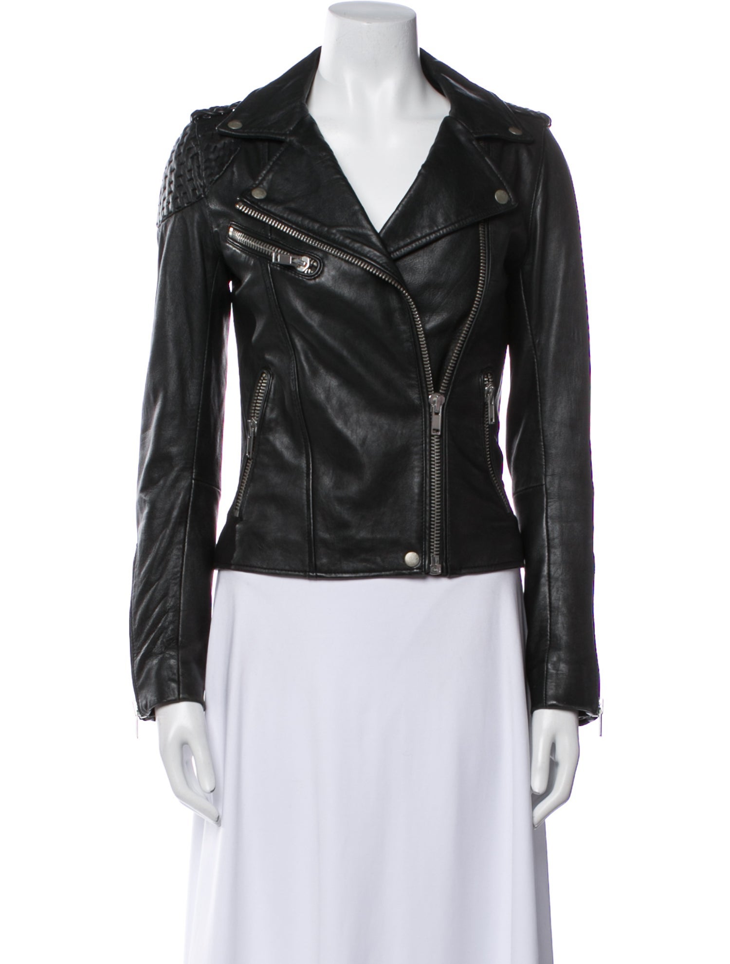 Maje Lamb Leather Biker Jacket