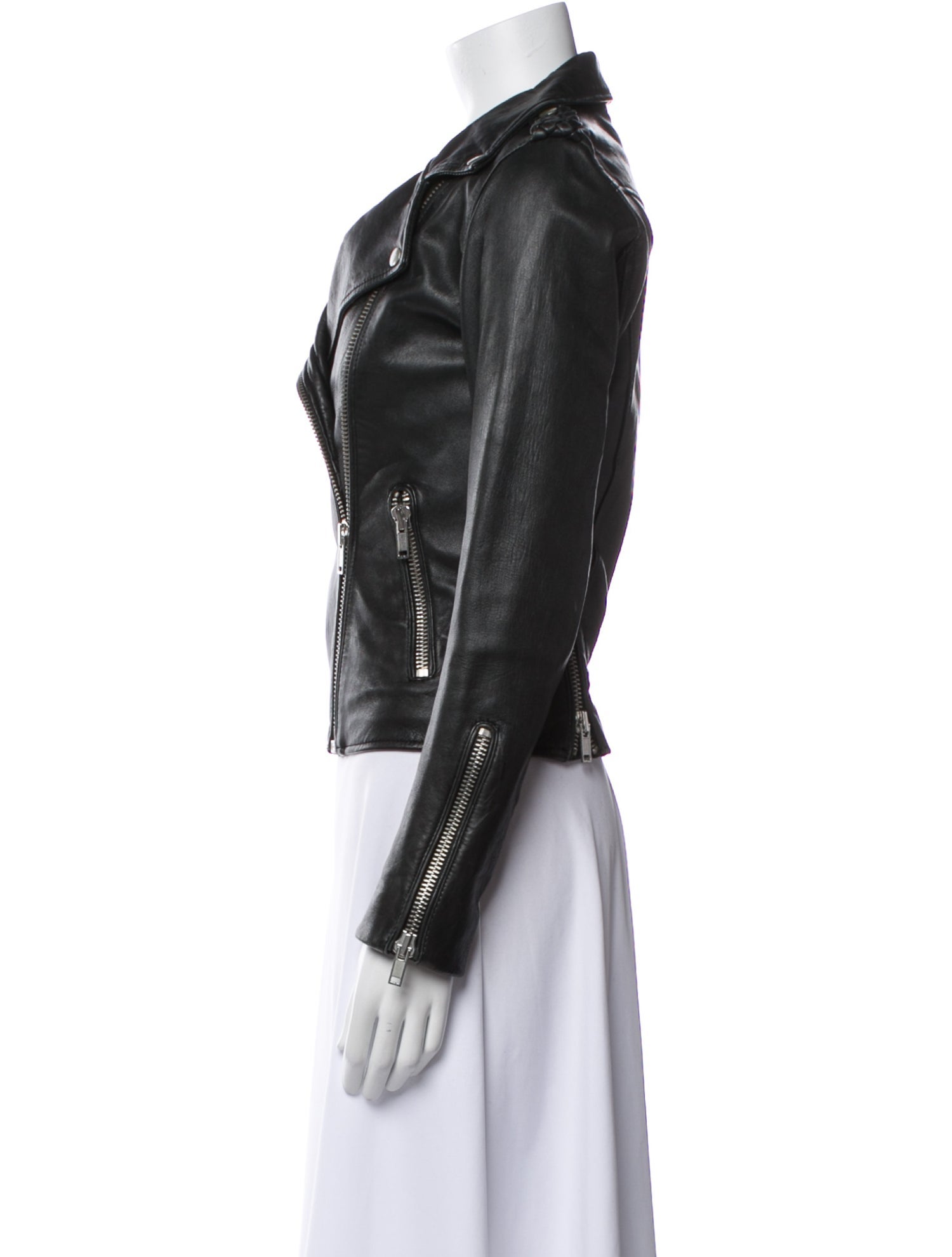 Maje Lamb Leather Biker Jacket
