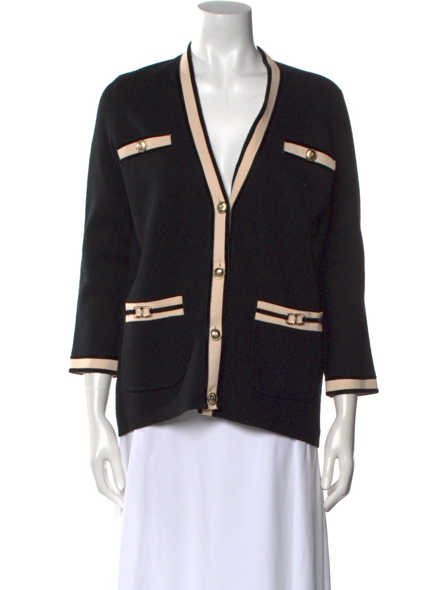 Maje Striped V-Neck Sweater