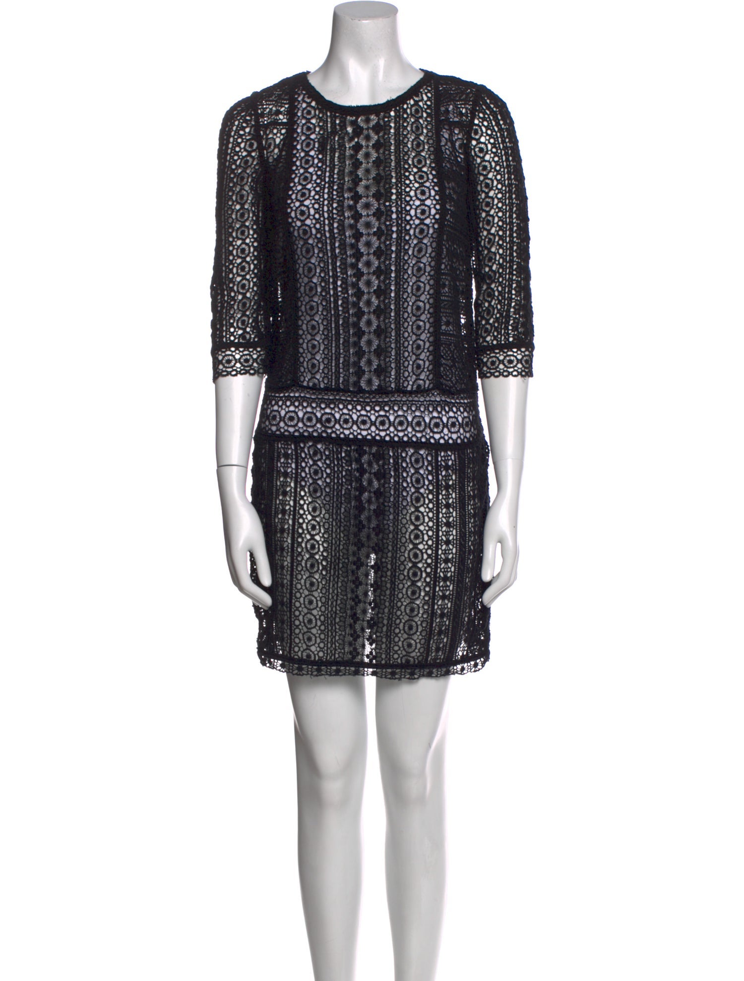 Maje Lace Pattern Mini Dress