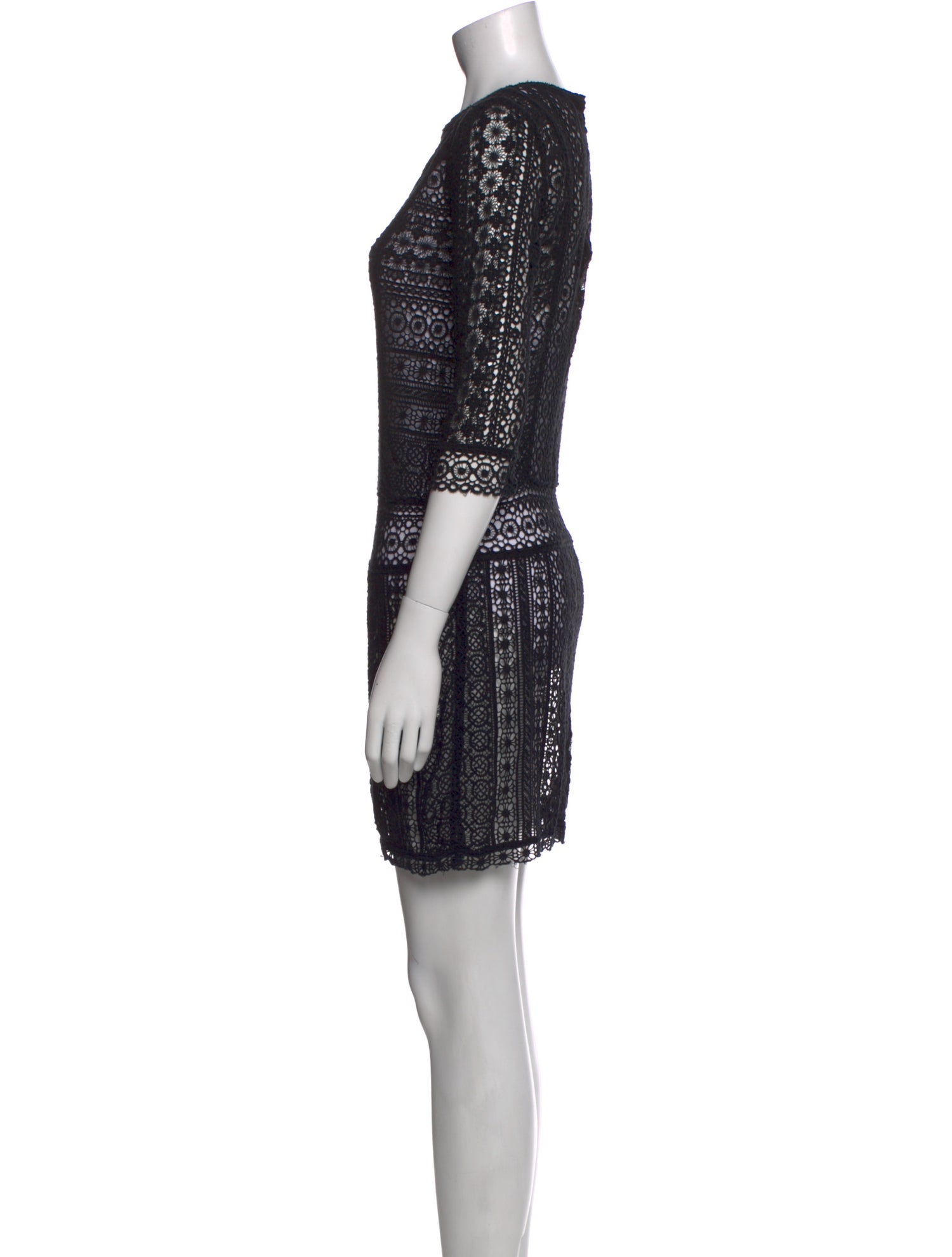 Maje Lace Pattern Mini Dress