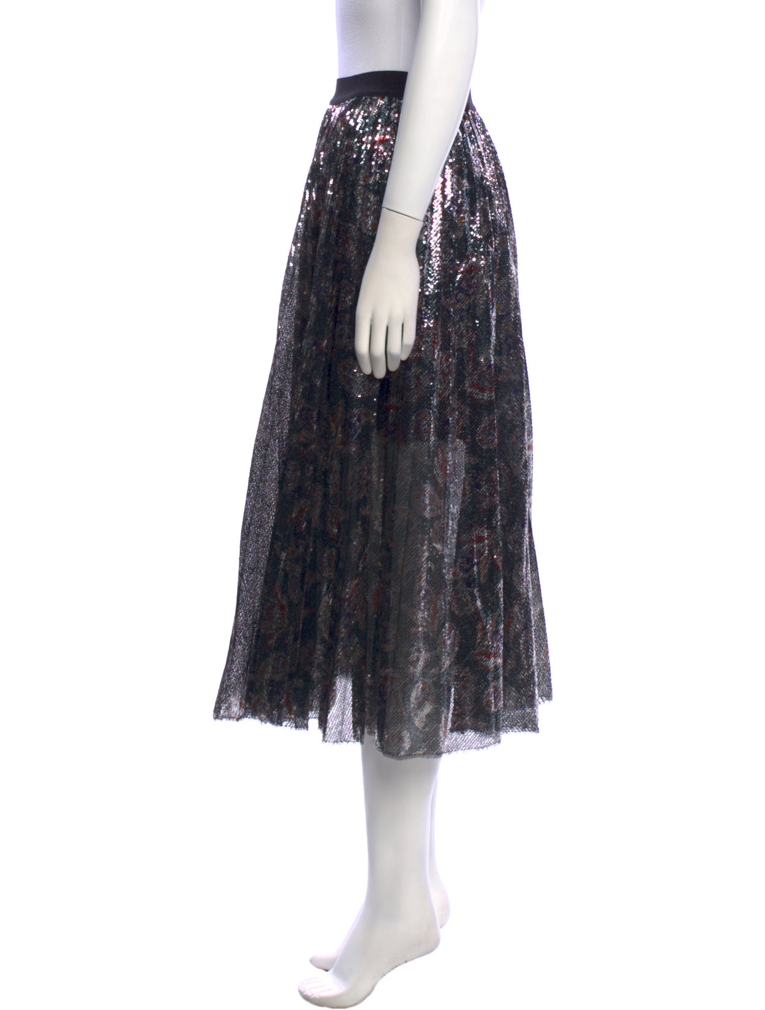 Maje Sequin Embellishments Midi Length Skirt