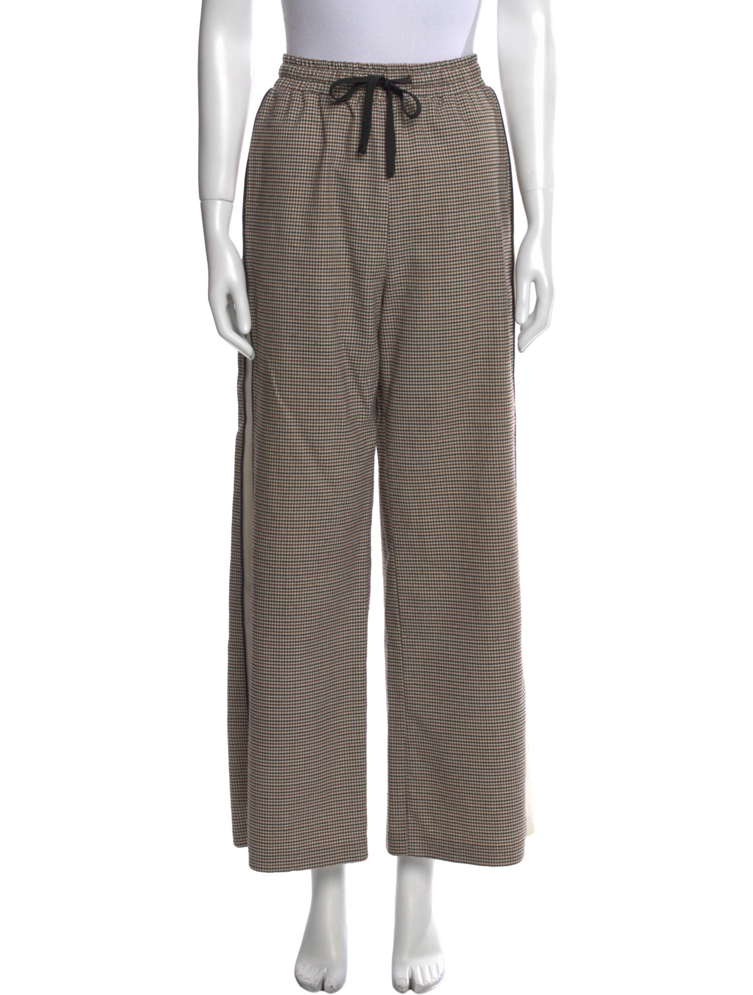 Maje Plaid Print Wide Leg Pants