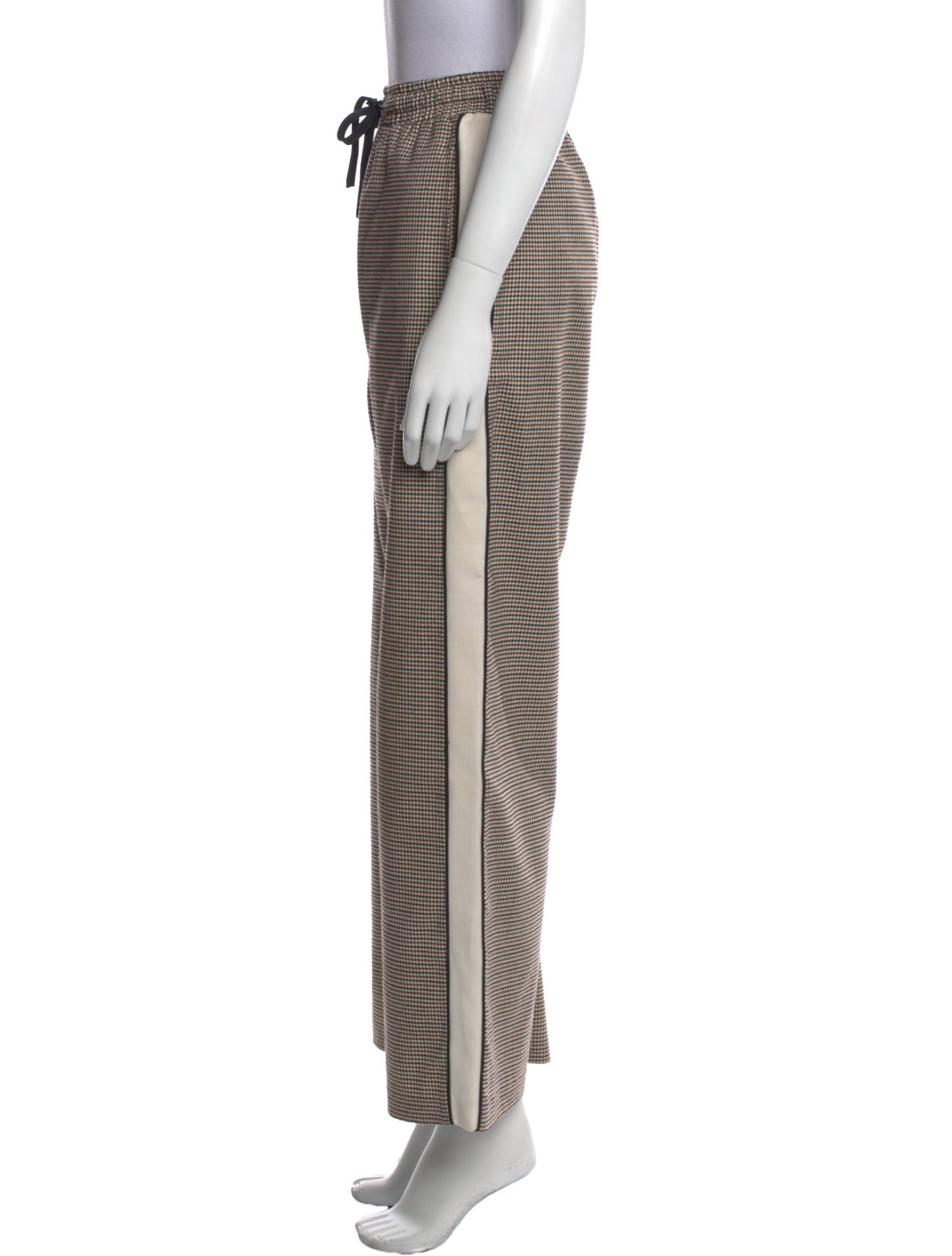 Maje Plaid Print Wide Leg Pants