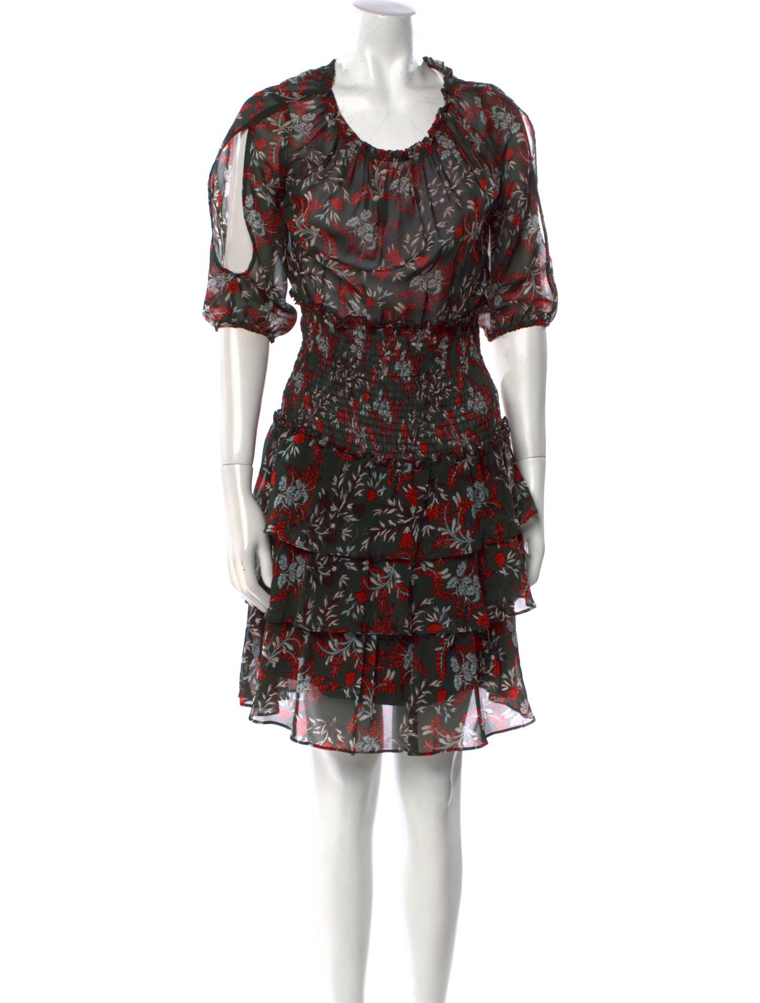 Maje Floral Print Knee-Length Dress
