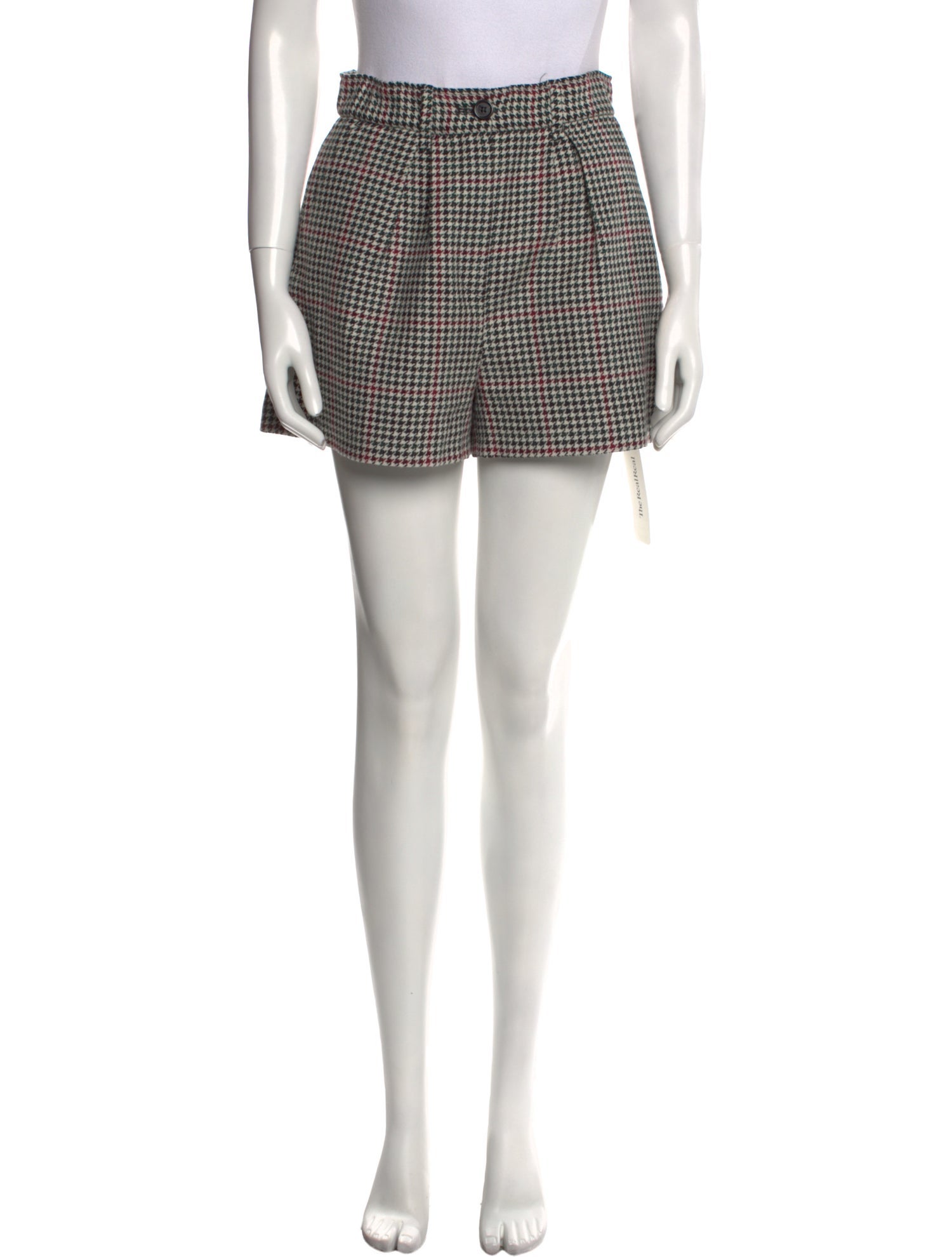 Maje Houndstooth Print Mini Shorts