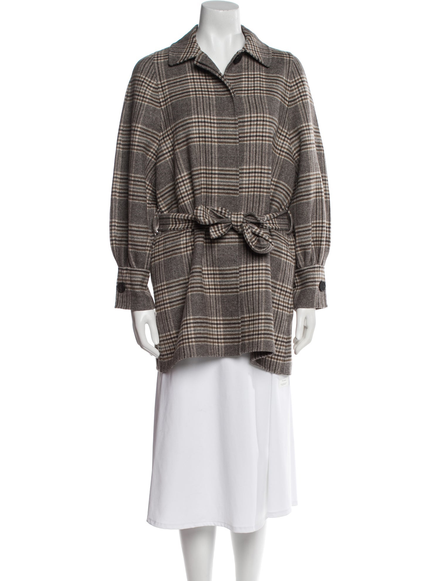 Maje Wool Plaid Print Blazer