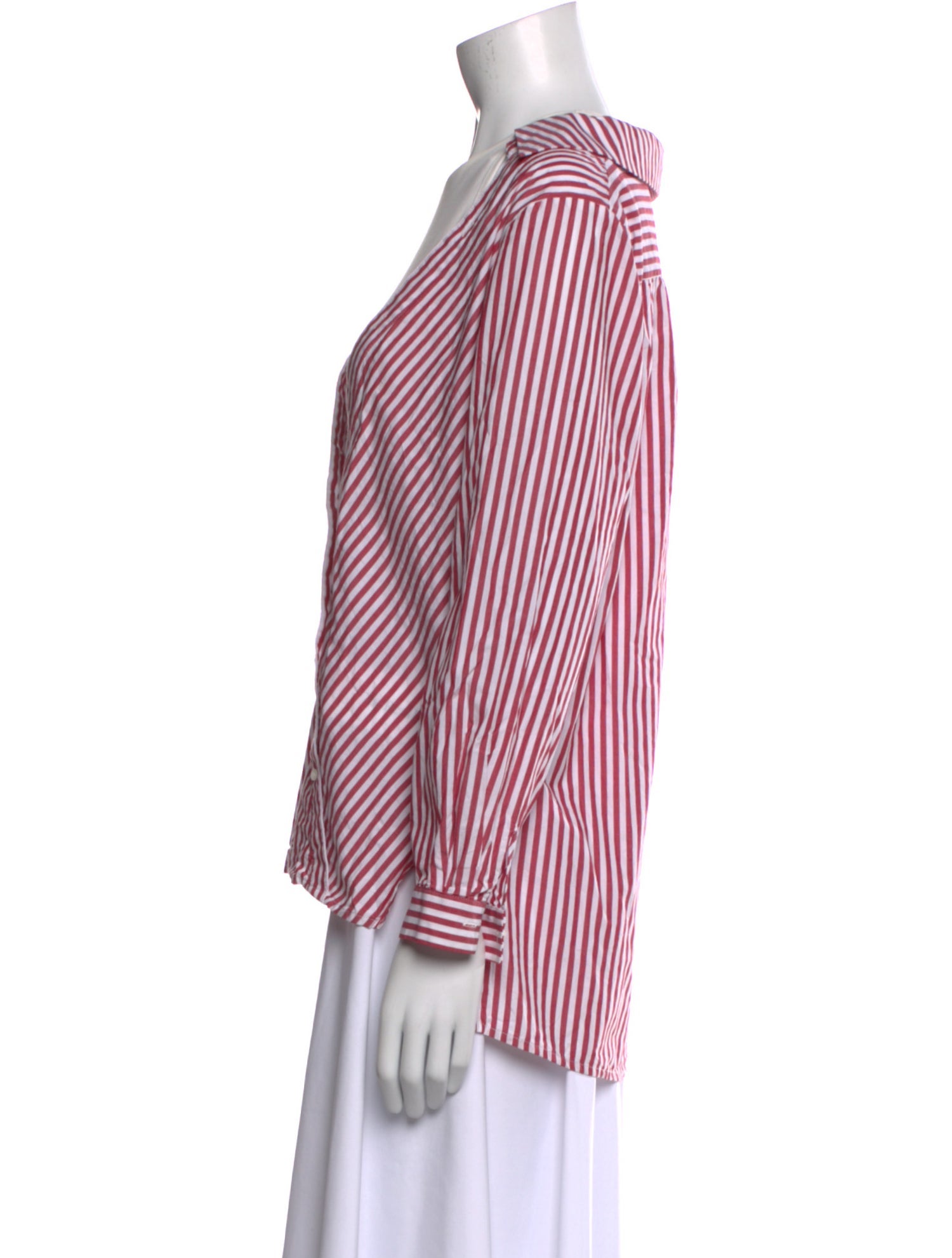 Maje Striped Plunge Neckline Blouse