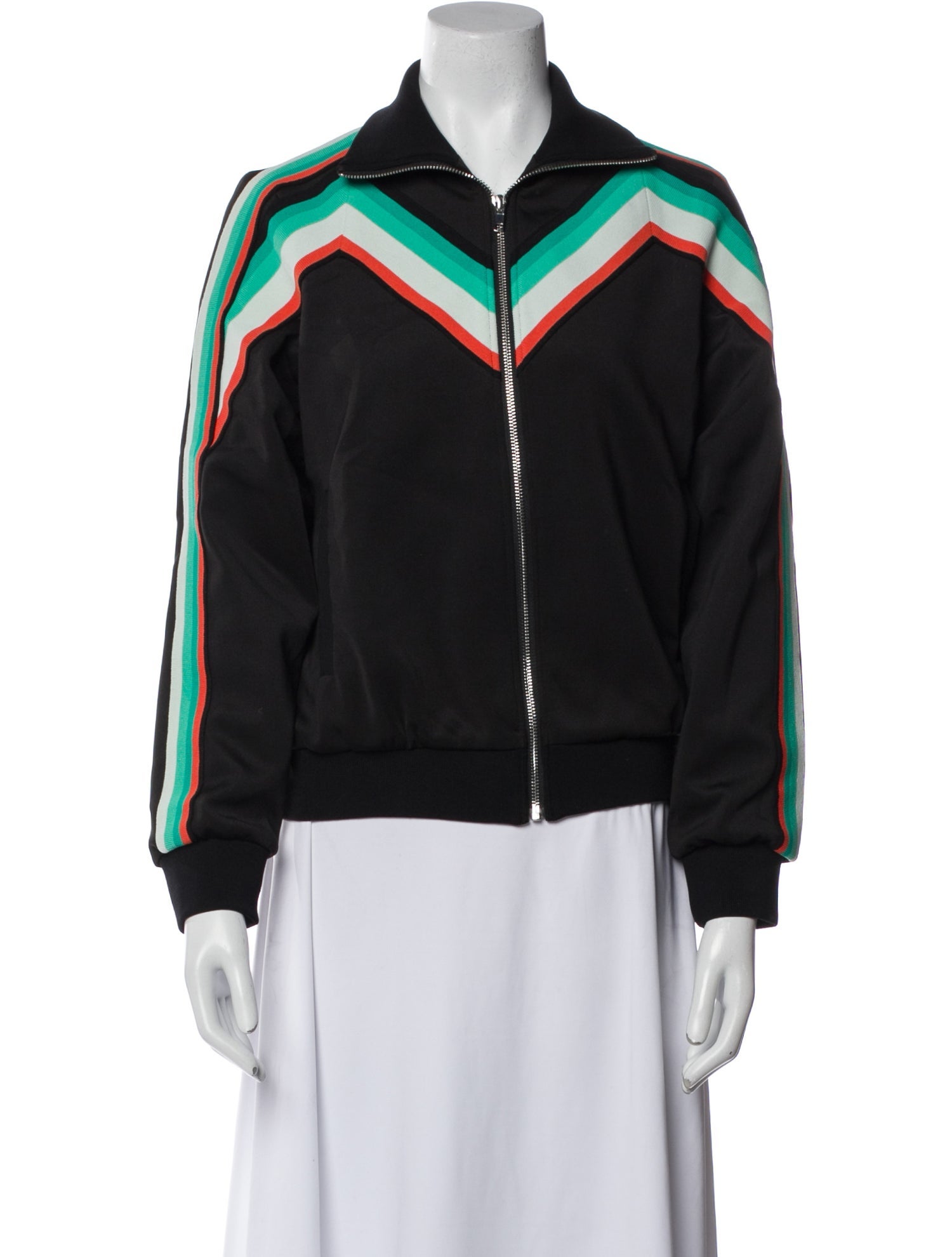 Maje Striped Bomber Jacket