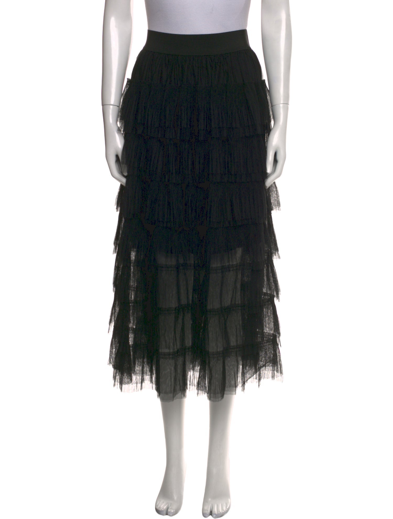 Maje Ruffle Embellishment Midi Length Skirt