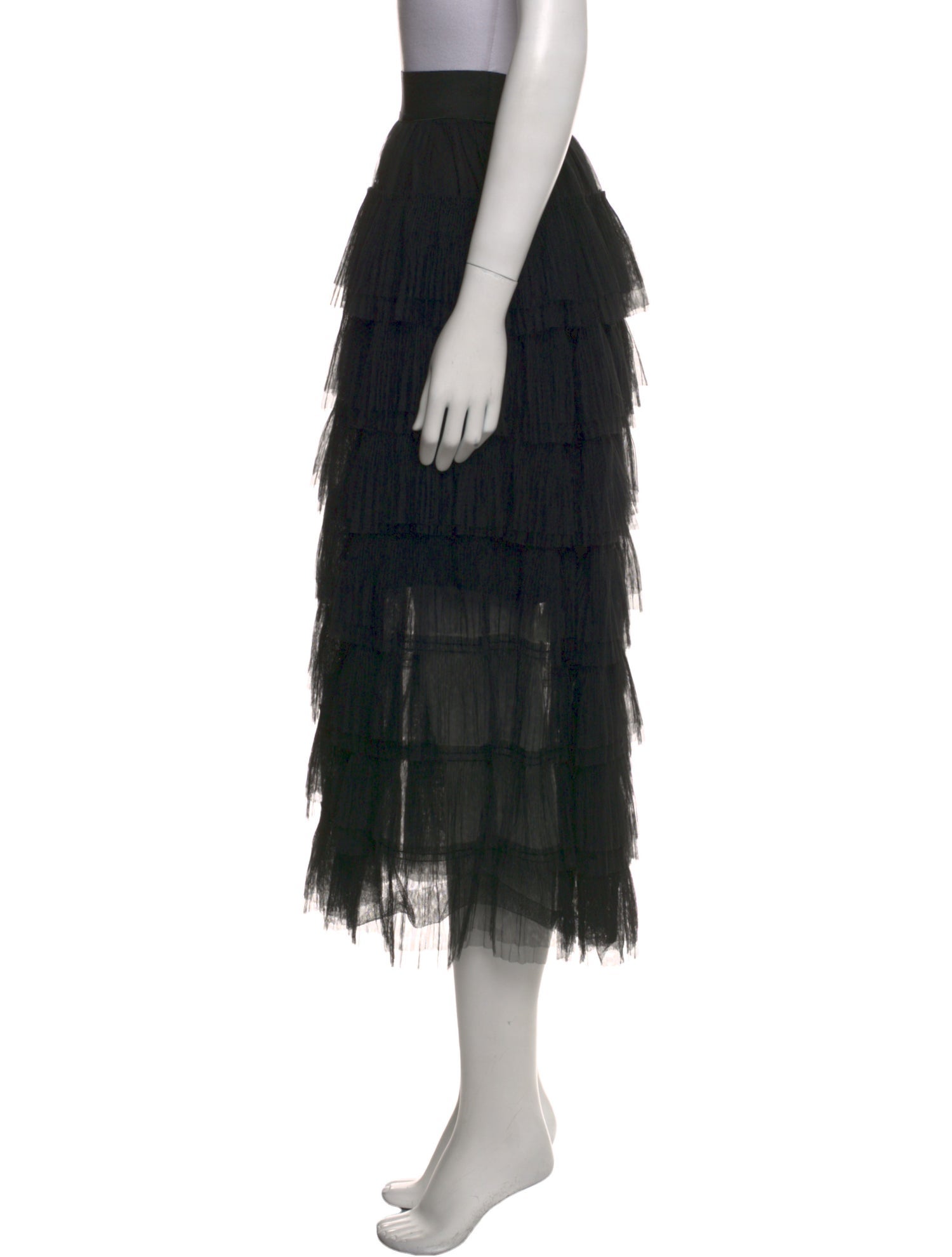 Maje Ruffle Embellishment Midi Length Skirt