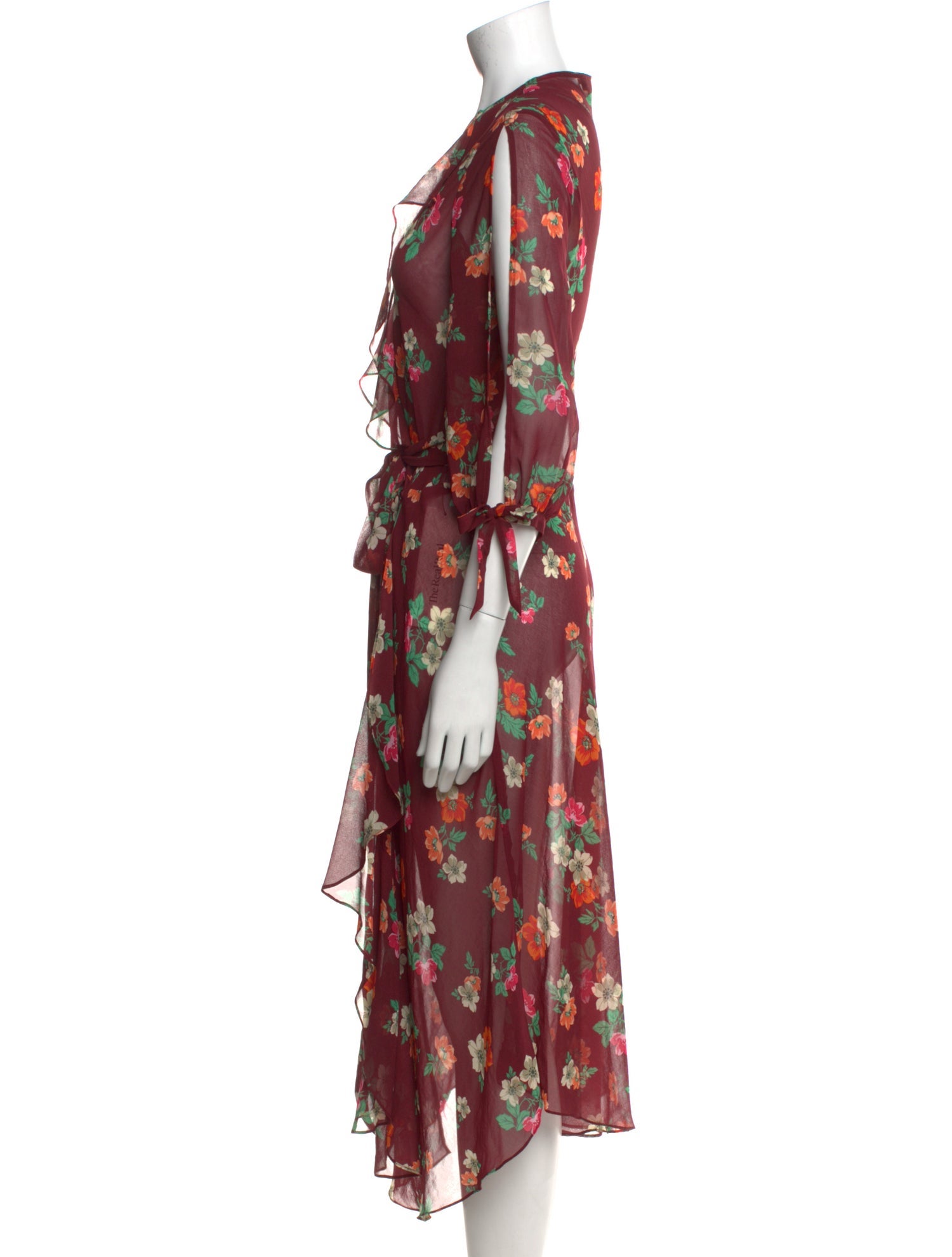Maje Floral Print Midi Length Dress