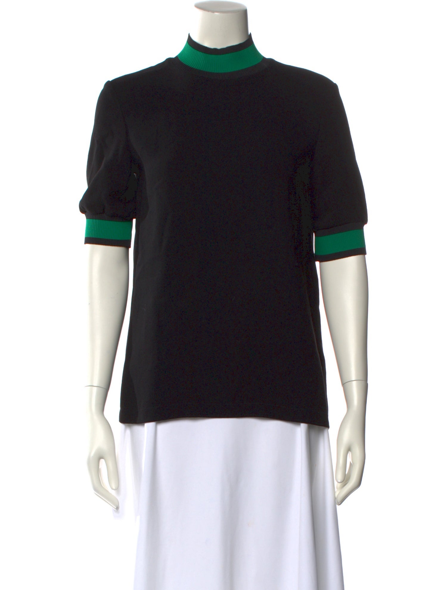 Maje Mock Neck Short Sleeve Top