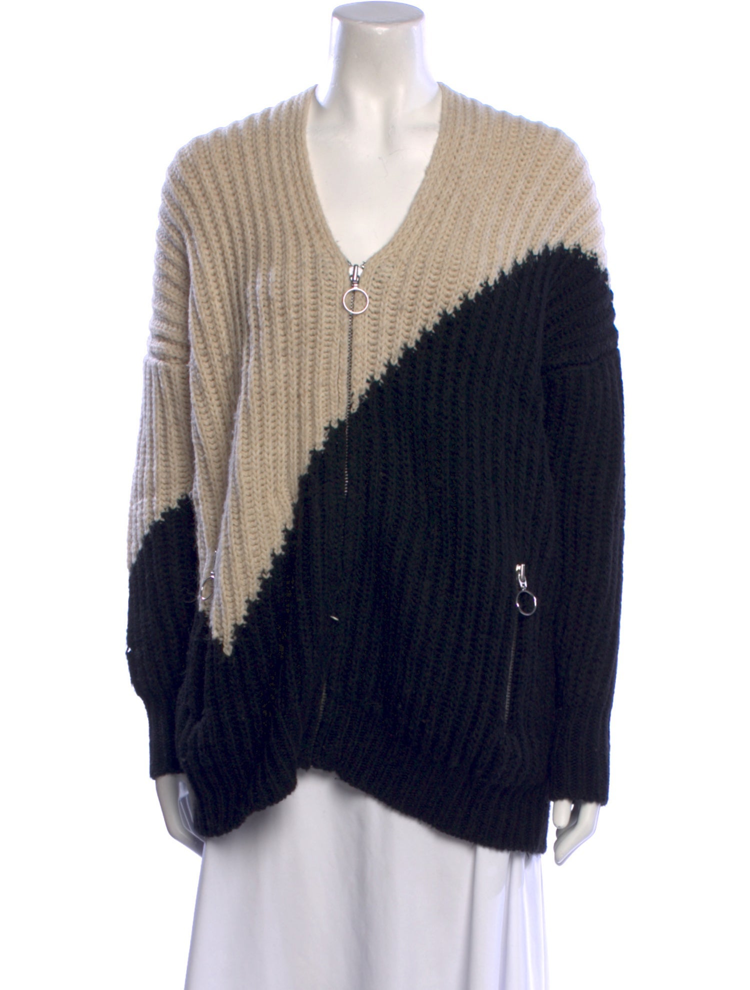 Maje Striped V-Neck Sweater