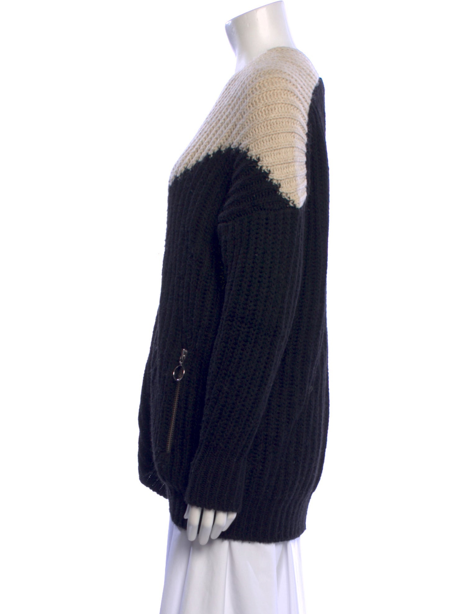 Maje Striped V-Neck Sweater