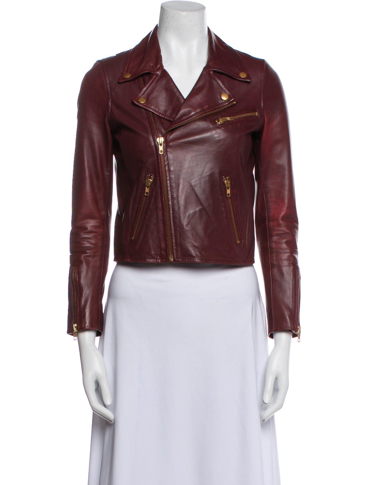 Maje Lamb Leather Biker Jacket