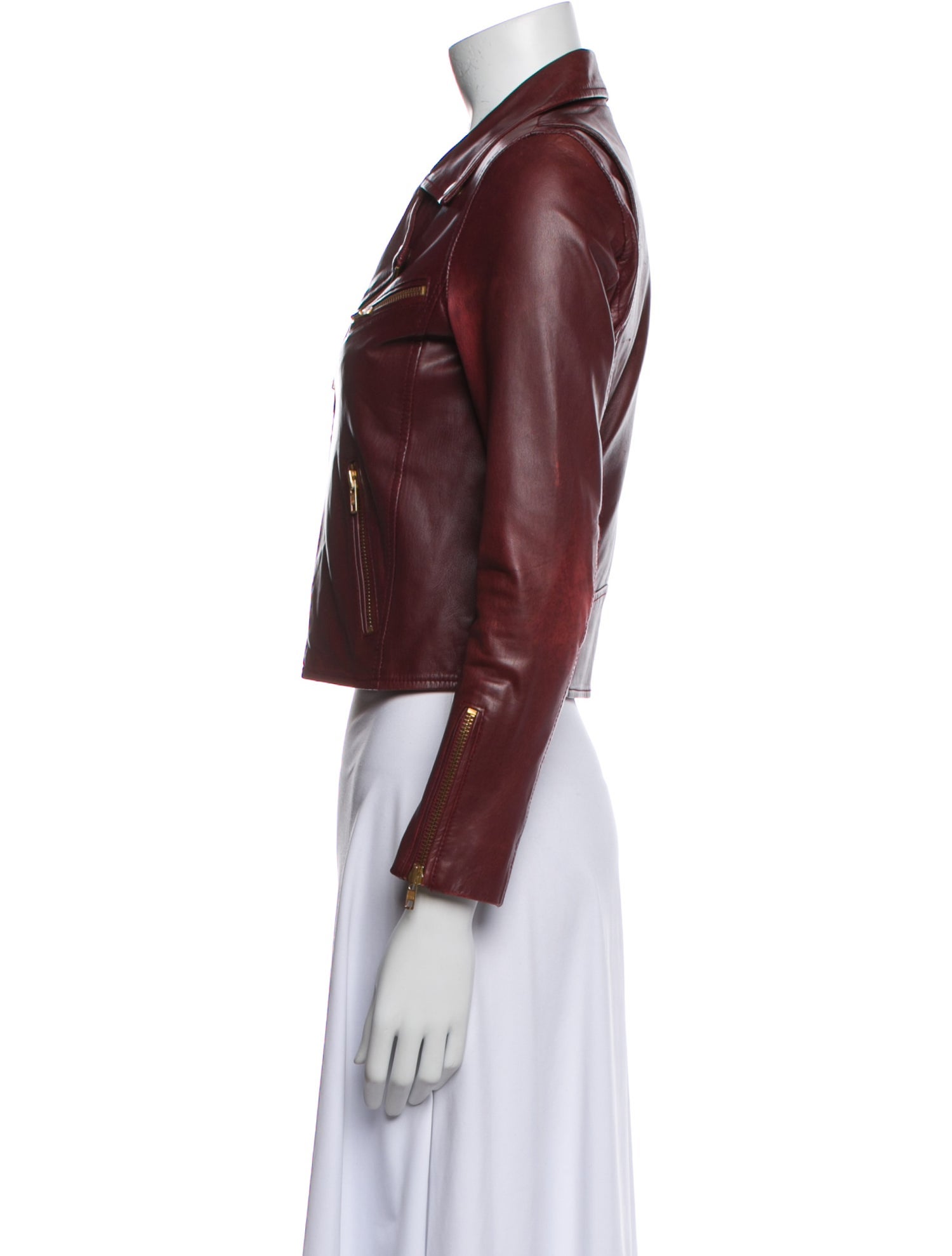 Maje Lamb Leather Biker Jacket