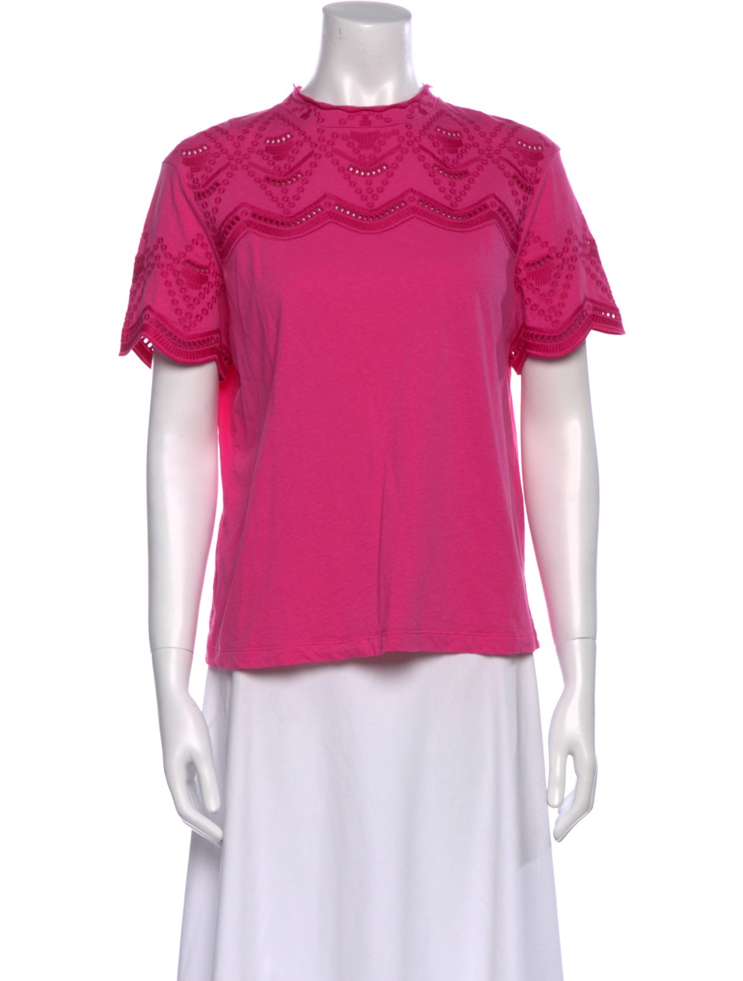 Maje Crew Neck Short Sleeve Blouse