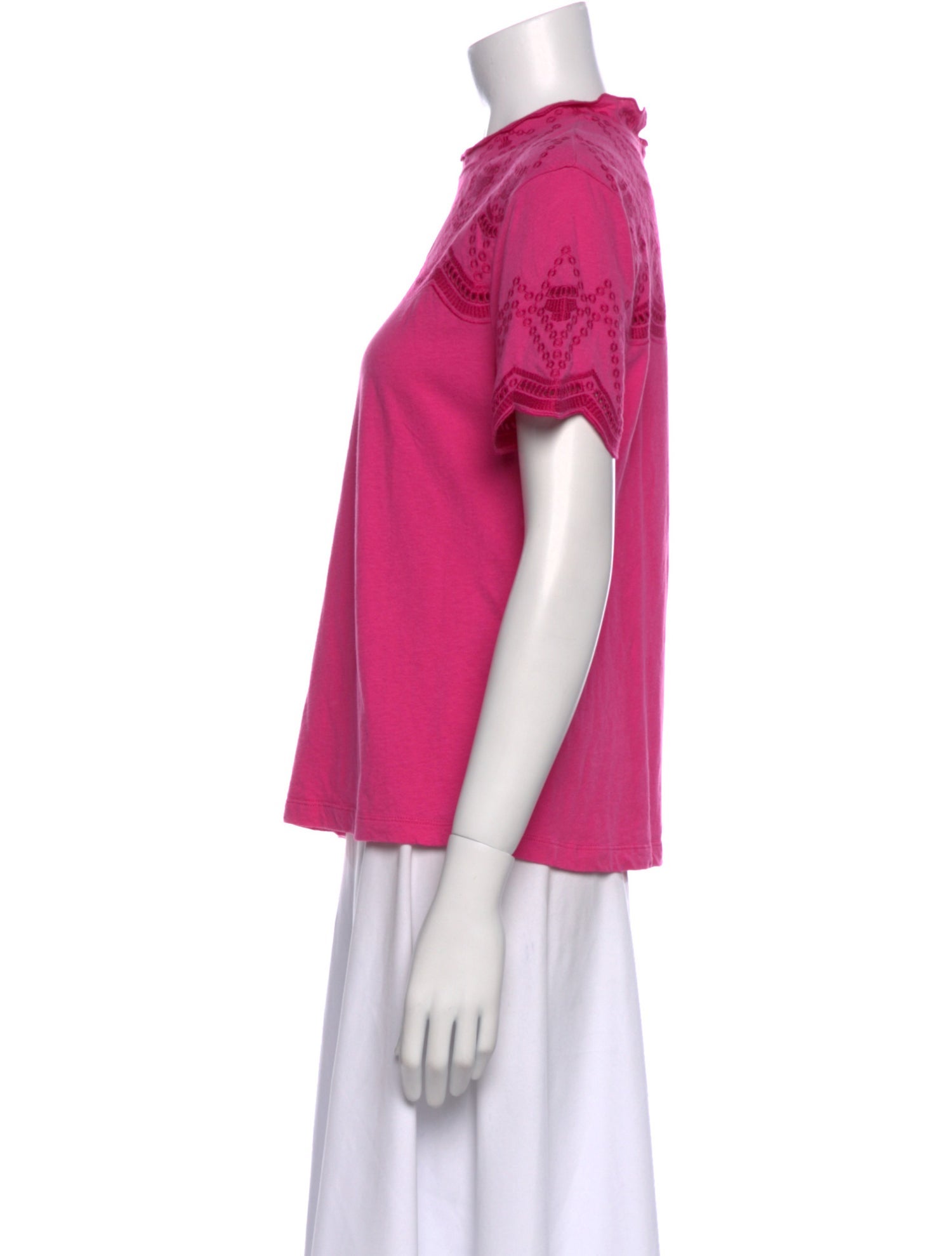 Maje Crew Neck Short Sleeve Blouse