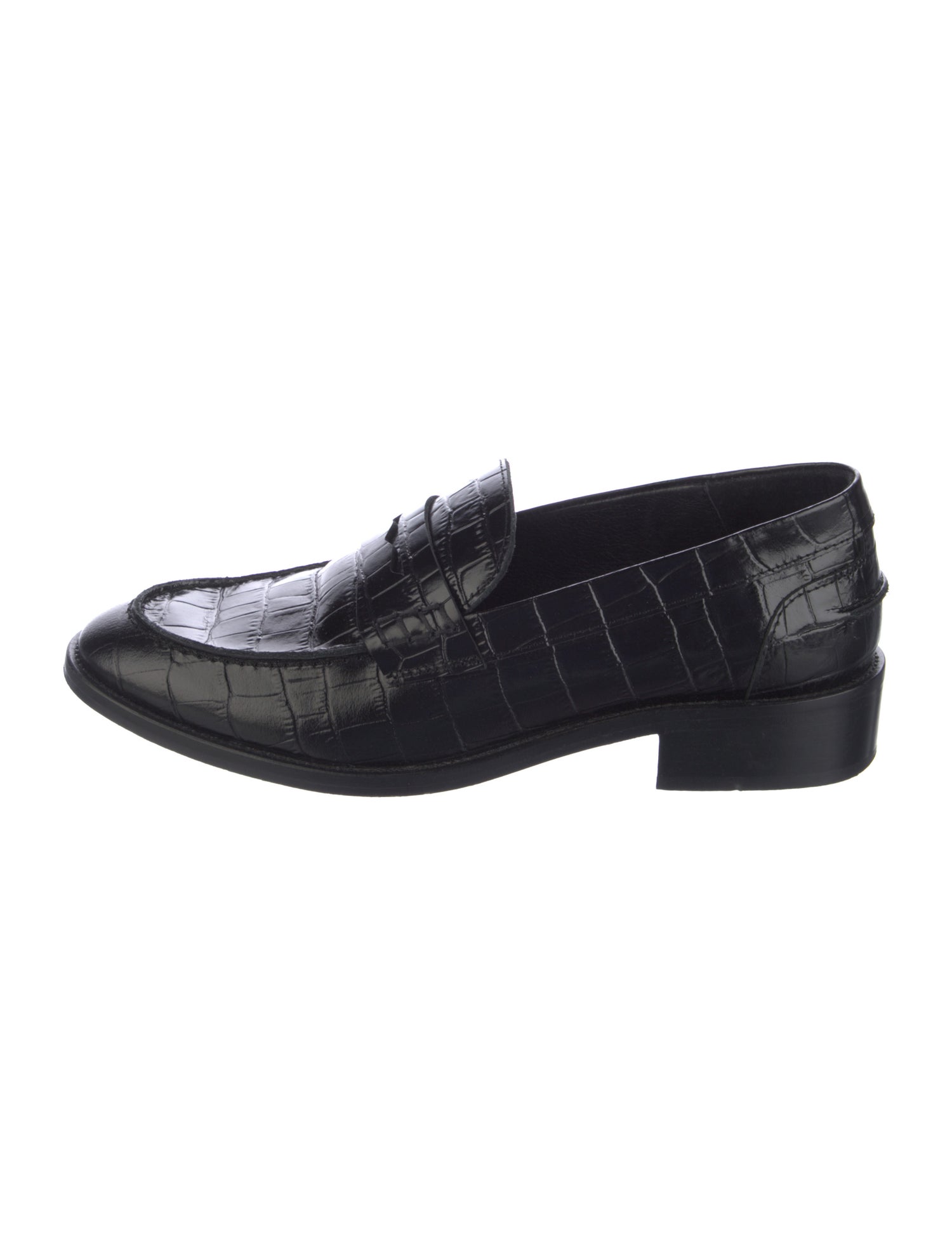 Maje Embossed Leather Loafers