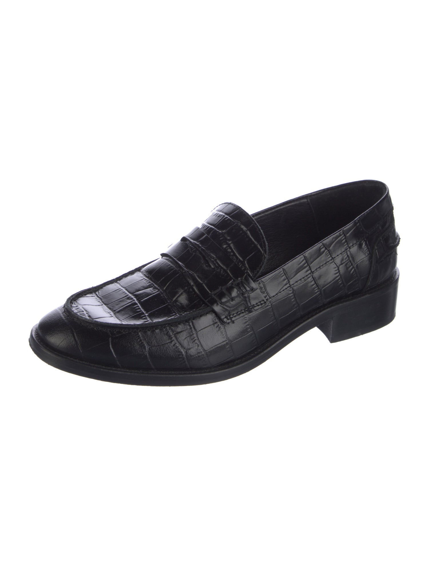 Maje Embossed Leather Loafers