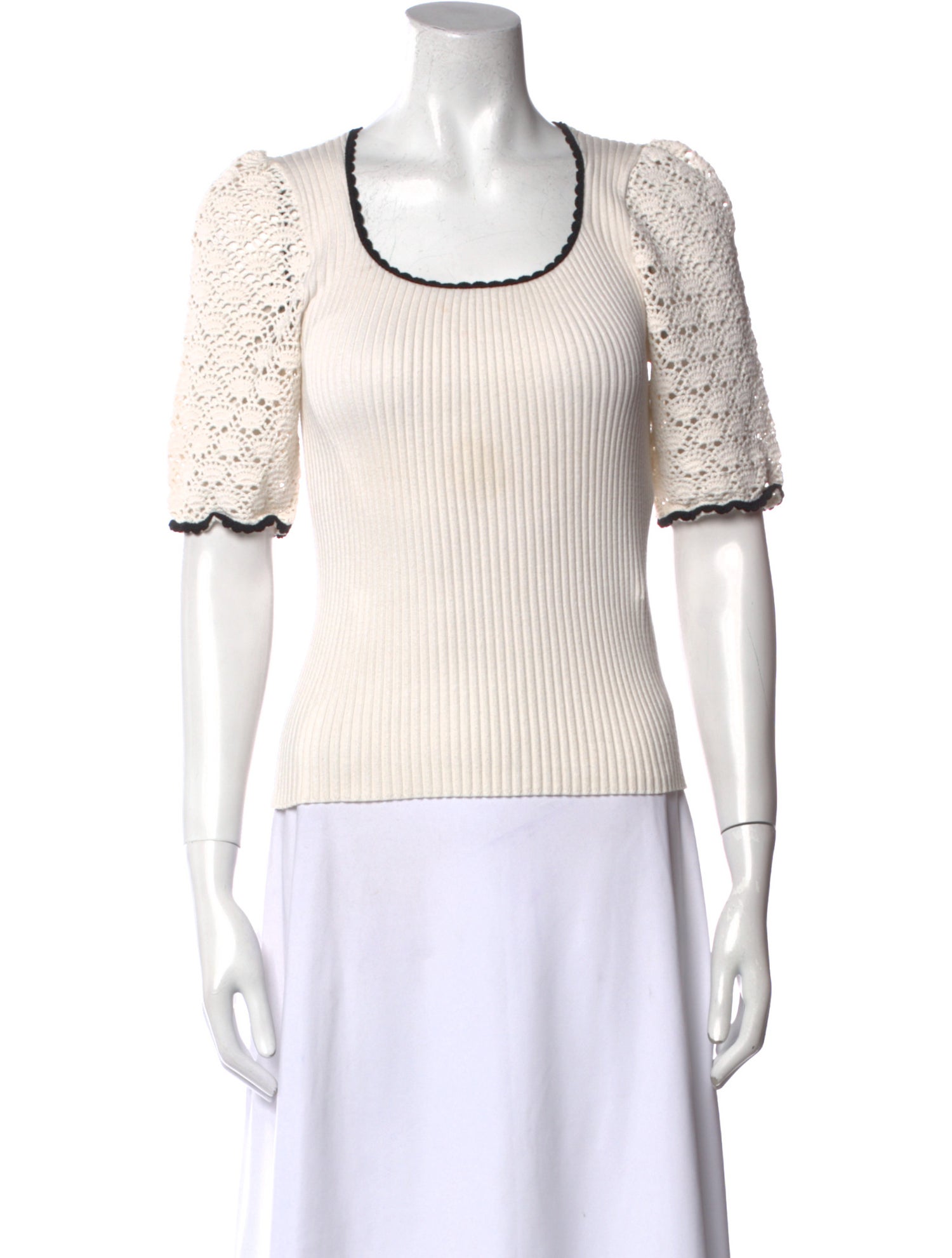 Maje Striped Scoop Neck Top