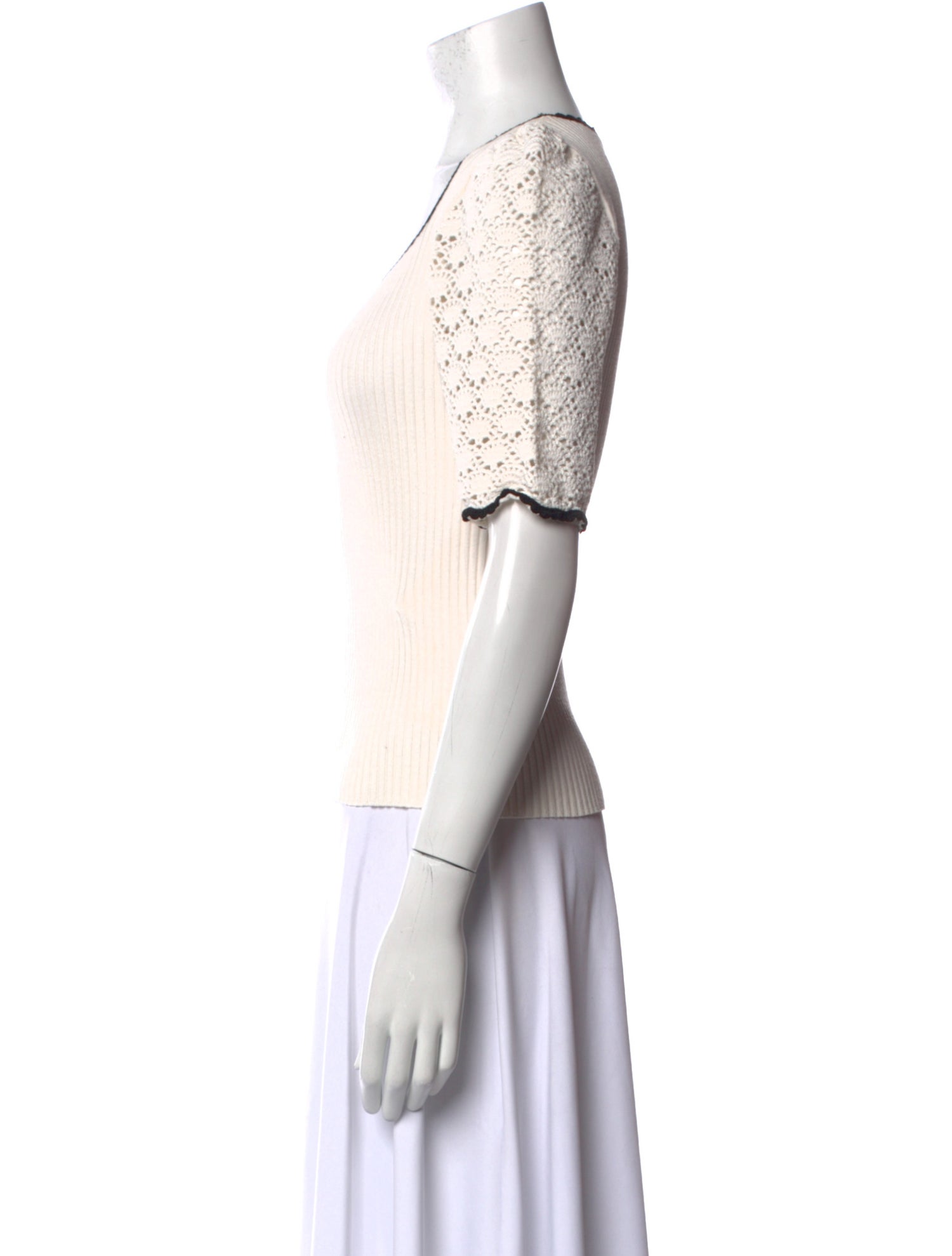 Maje Striped Scoop Neck Top