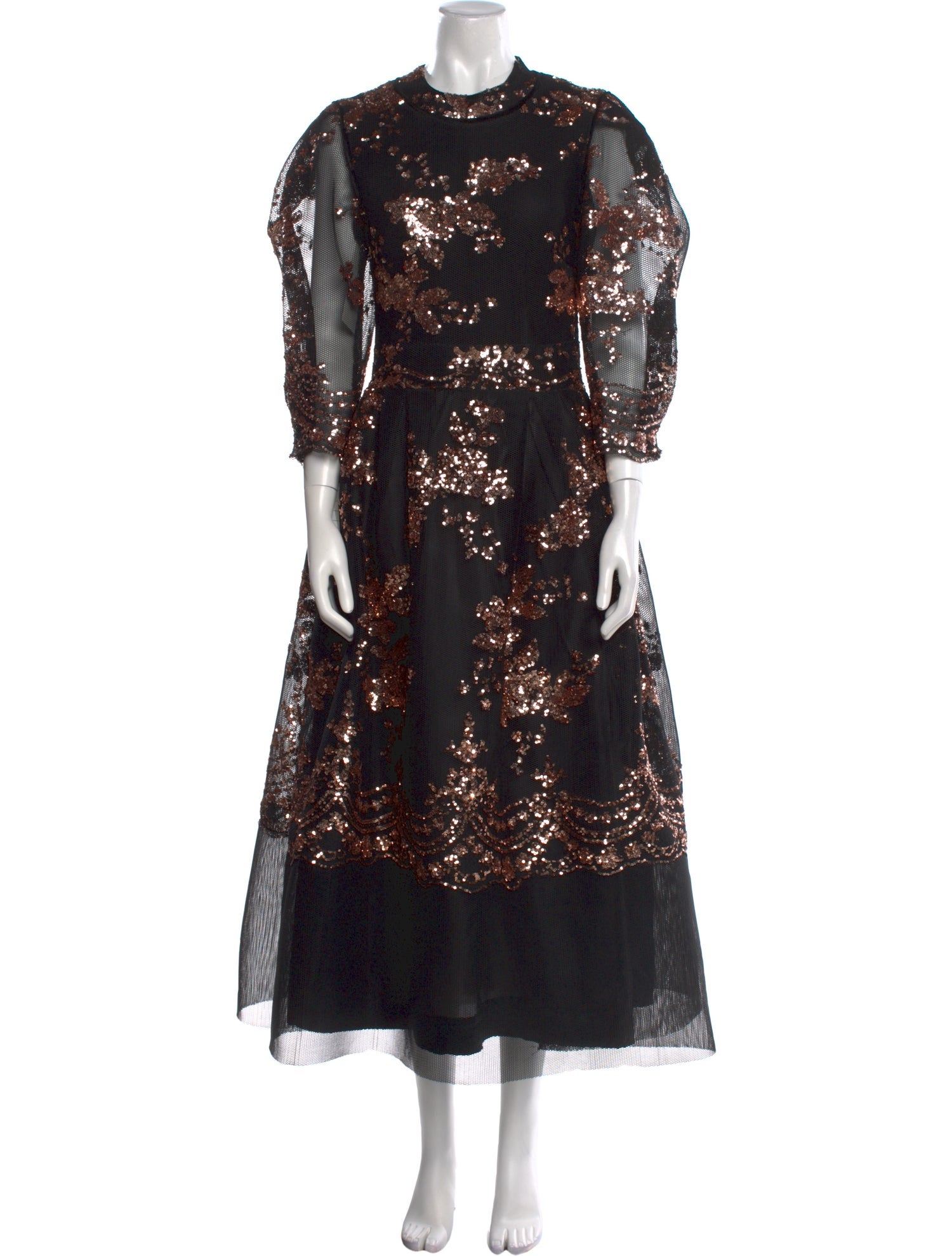 Maje Lace Pattern Long Dress