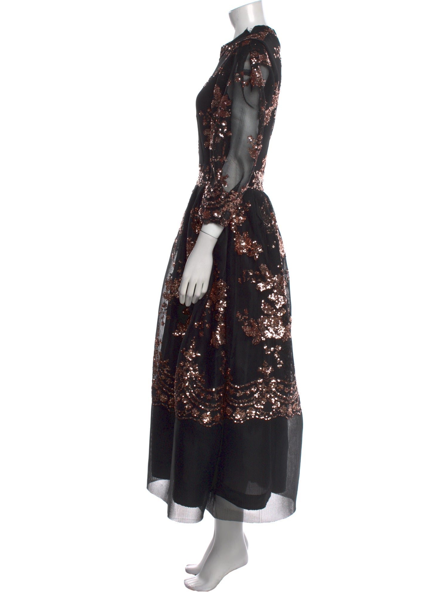 Maje Lace Pattern Long Dress