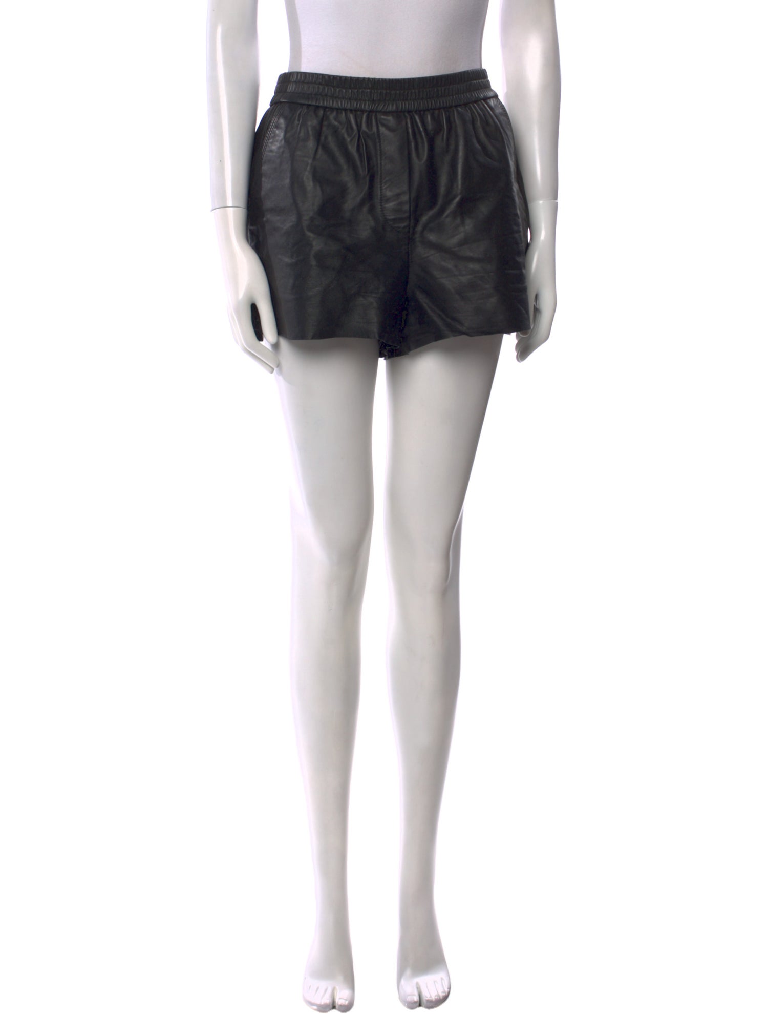 Maje Lamb Leather Mini Shorts