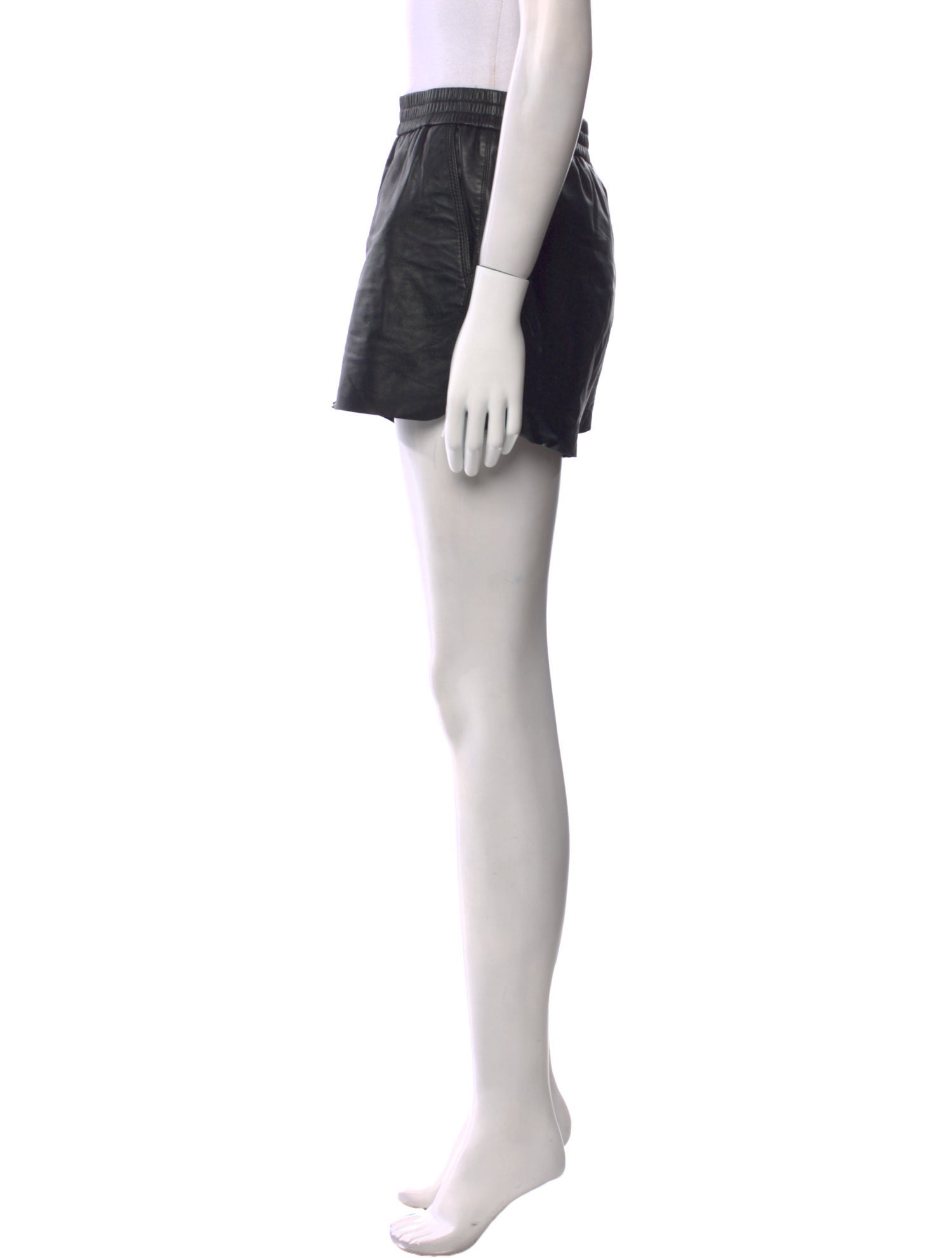 Maje Lamb Leather Mini Shorts